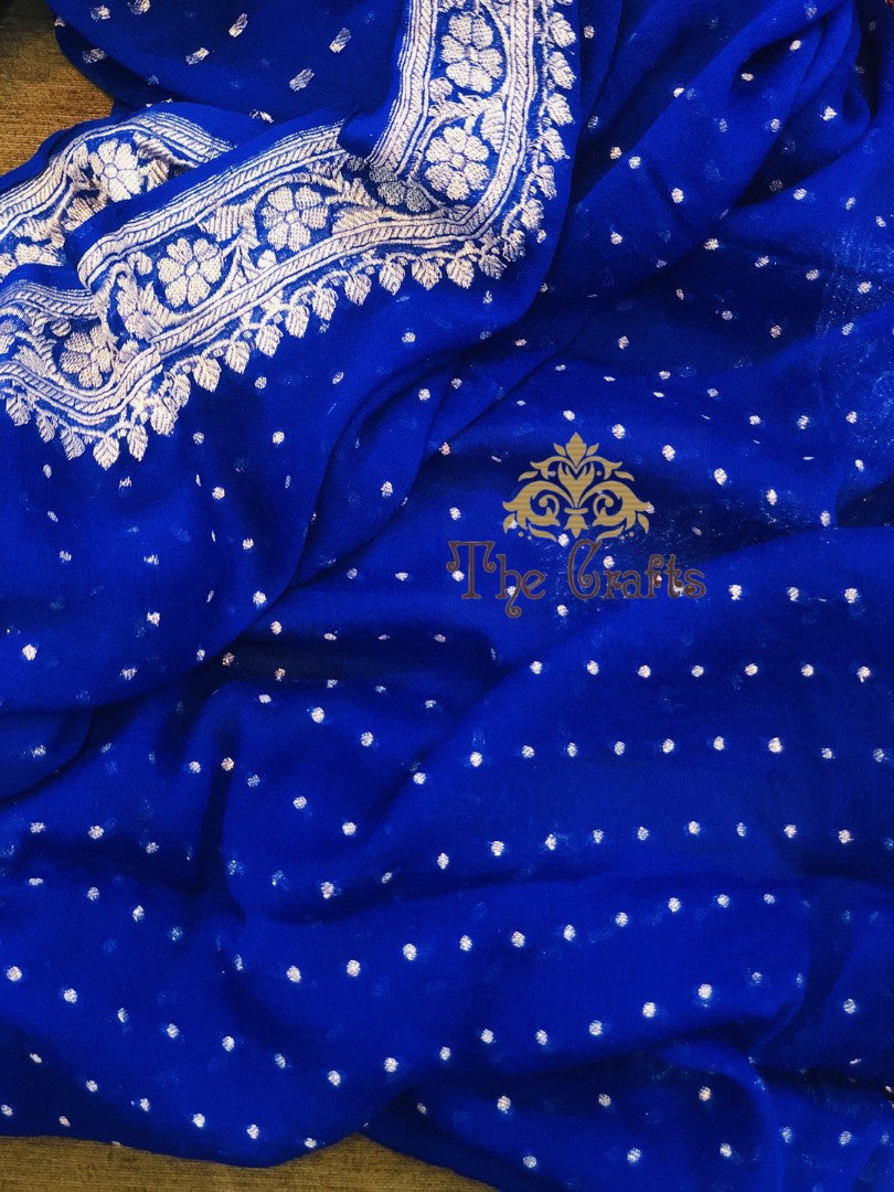 Khaddi Georgette Banarasi Handloom Dupatta - The Crafts Clothing