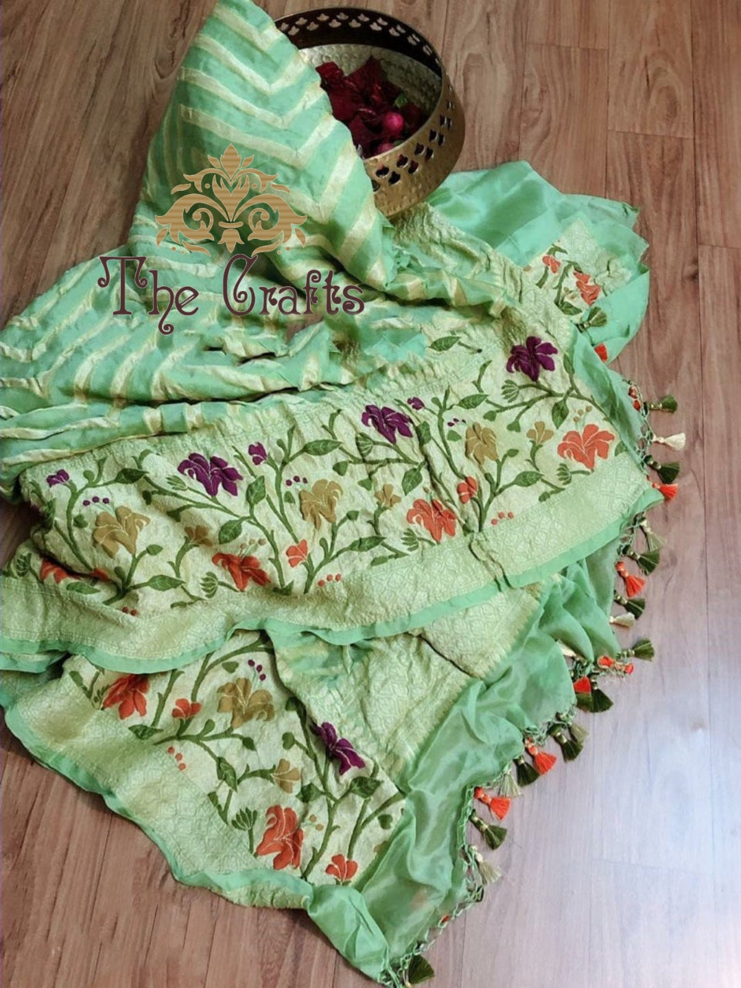 Pure Khaddi Chiffon Banarasi Saree - The Crafts Clothing