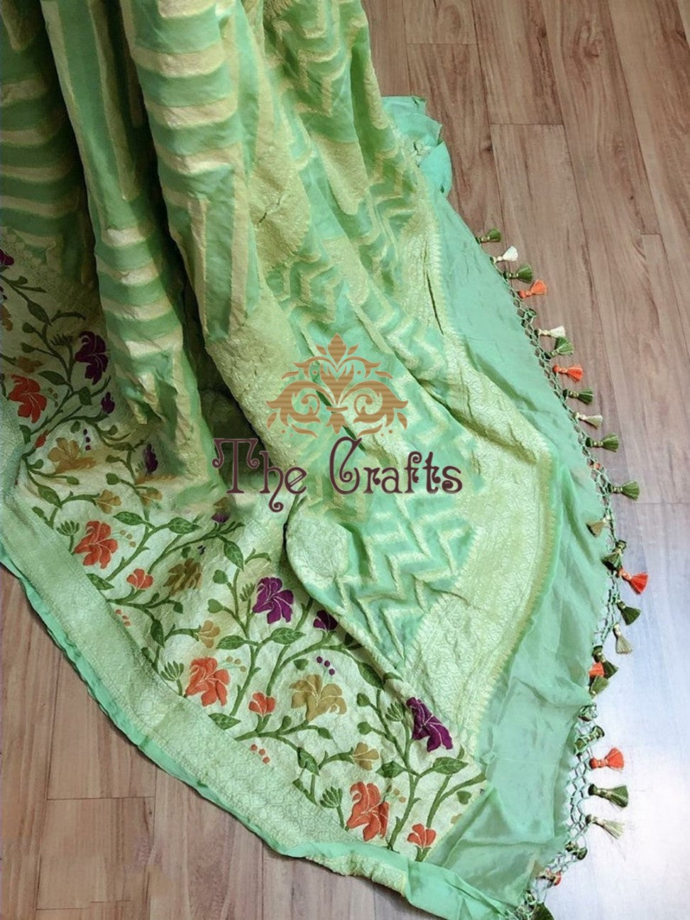 Pure Khaddi Chiffon Banarasi Saree - The Crafts Clothing