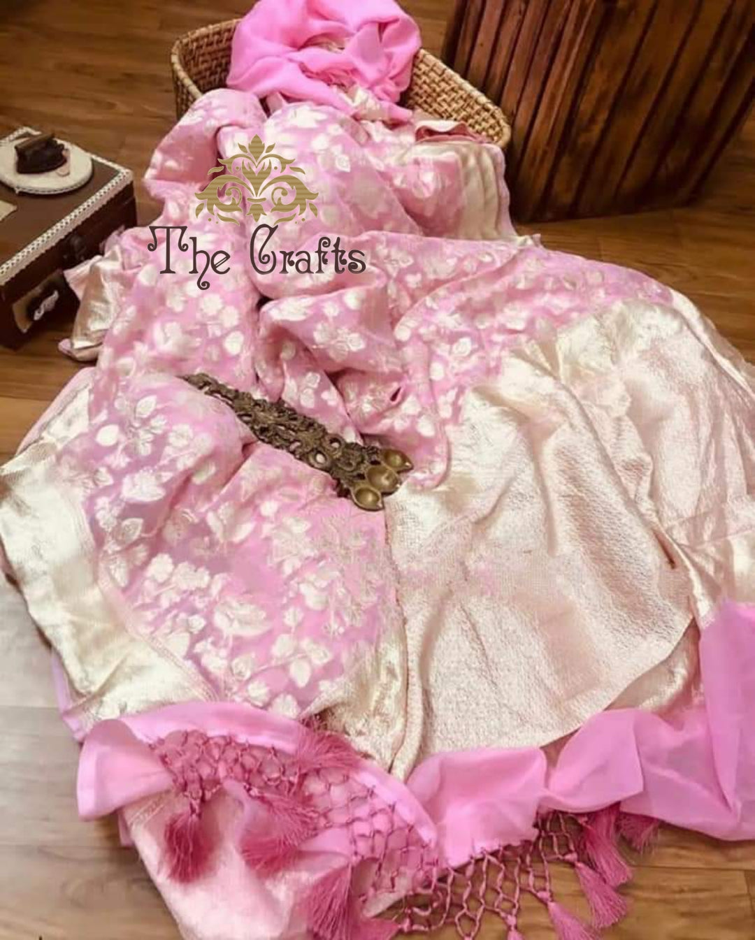 Khaddi Georgette Handloom Banarasi Saree - The Crafts Clothing