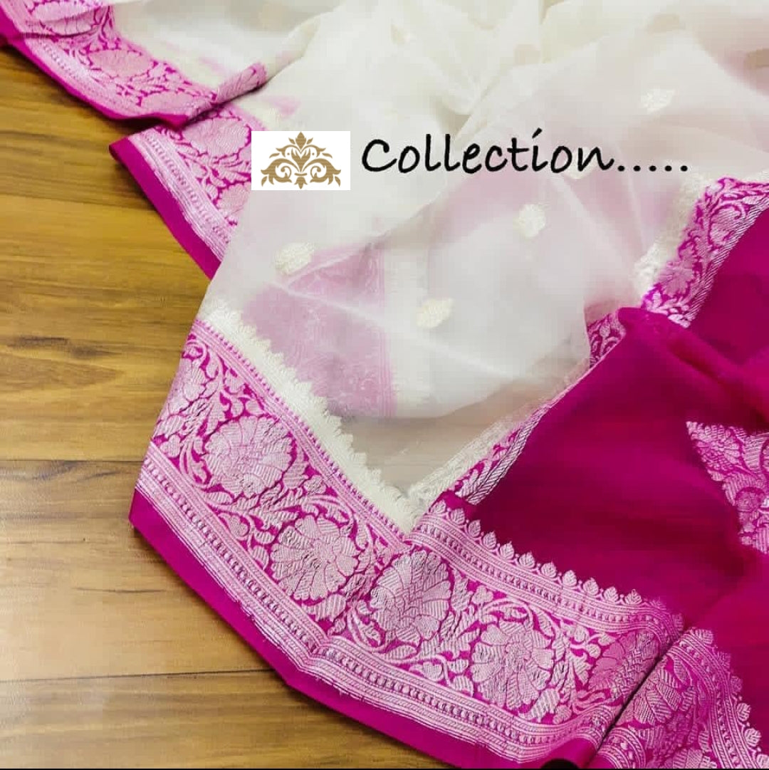 Pure Georgette Handloom Banarasi Saree