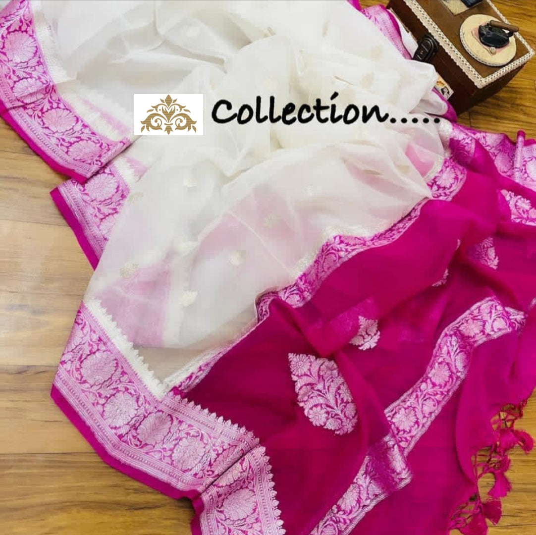 Pure Georgette Handloom Banarasi Saree