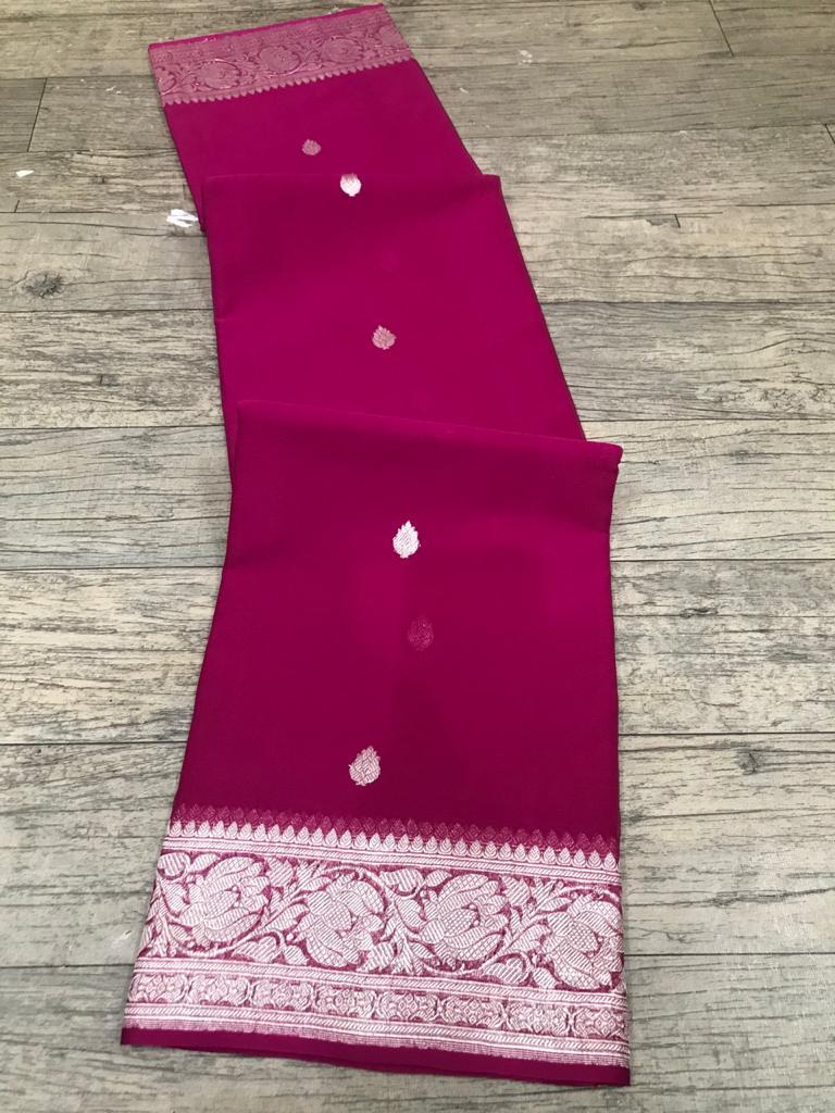 Pure Georgette Handloom Banarasi Saree - The Crafts Clothing