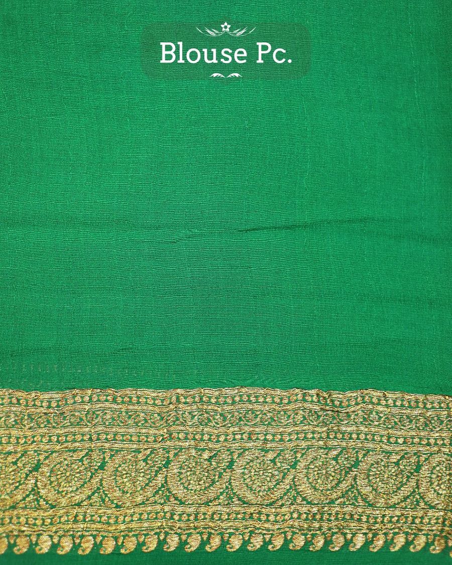 Khaddi Georgette Banarasi Saree - Antique Zari - The Crafts Clothing