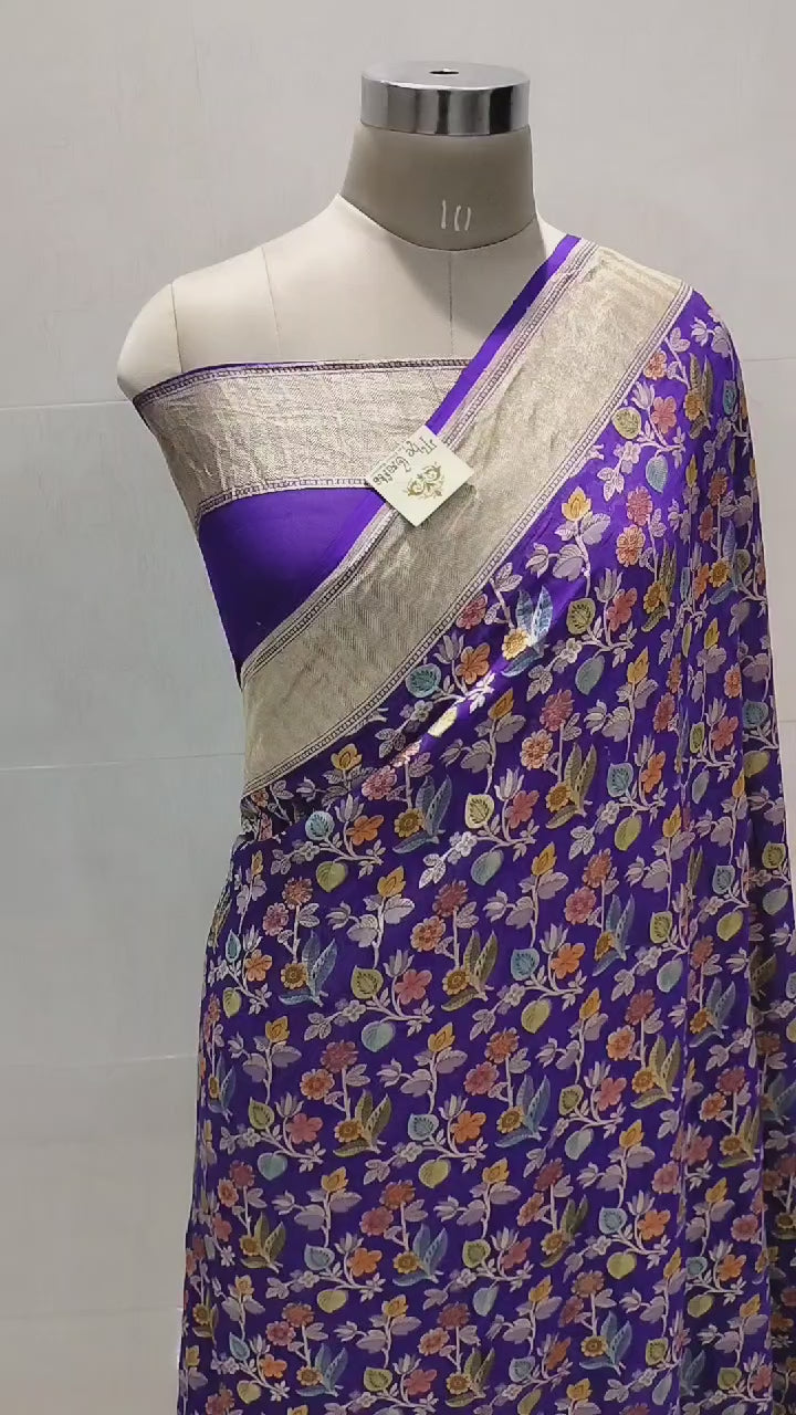 Khaddi Georgette Handloom Banarasi Saree