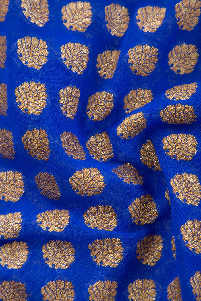 Khaddi Georgette Banarasi Saree - Antique Zari - The Crafts Clothing