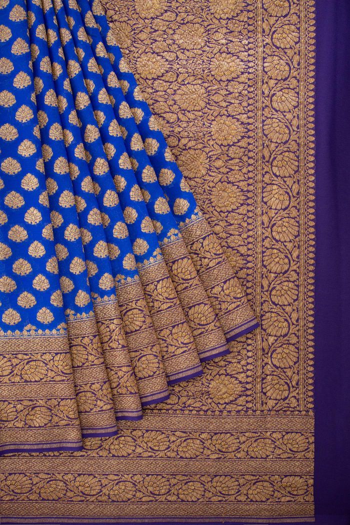 Khaddi Georgette Banarasi Saree - Antique Zari - The Crafts Clothing