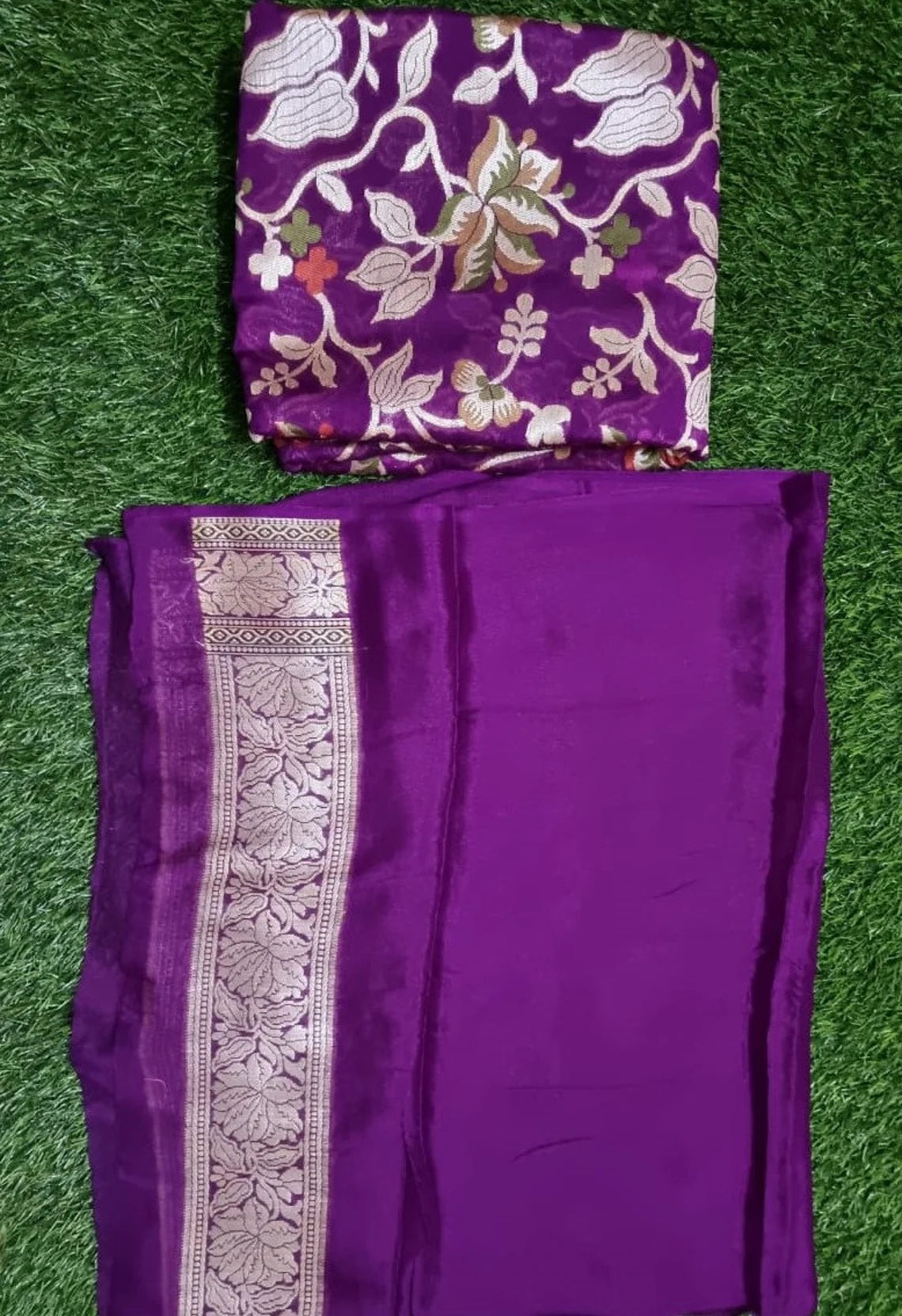 Pure Khaddi Chiffon Banarasi Saree - The Crafts Clothing