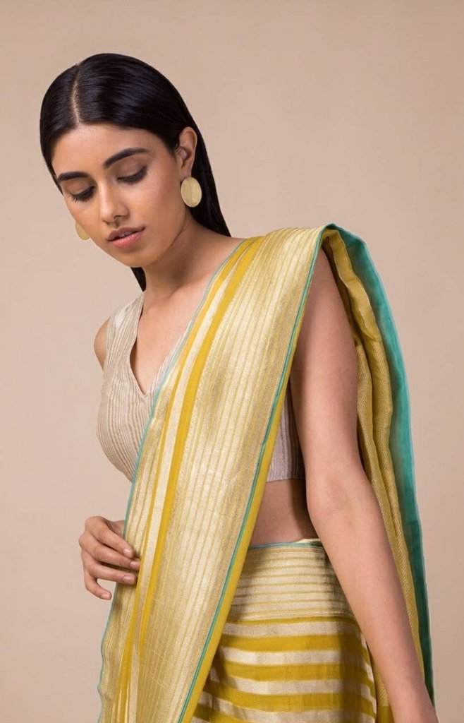 Khaddi Georgette Handloom Banarasi Saree - The Crafts Clothing