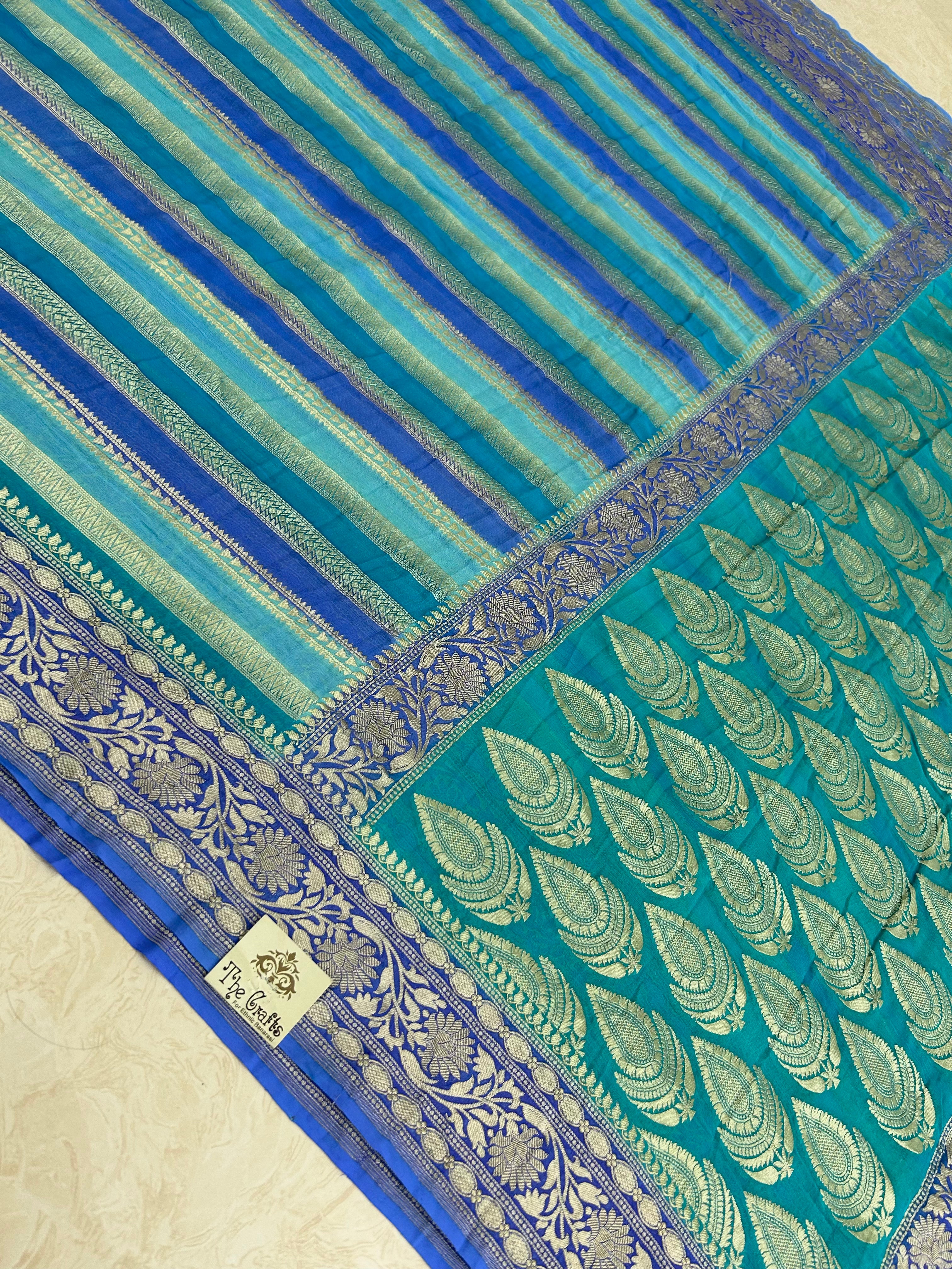 Khaddi Georgette Handloom Banarasi Saree