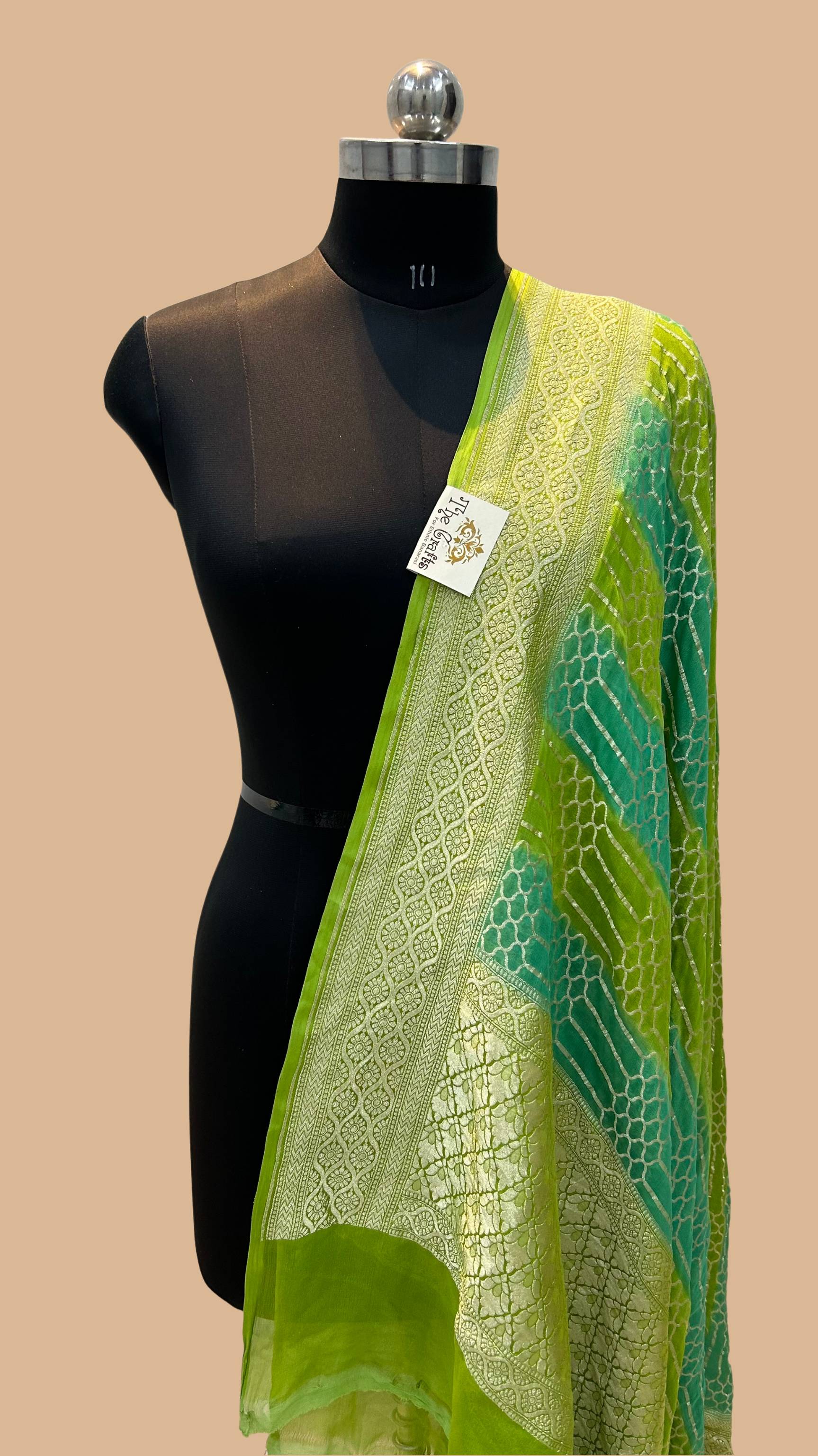 Khaddi Georgette Banarasi Dupatta - Water Zari