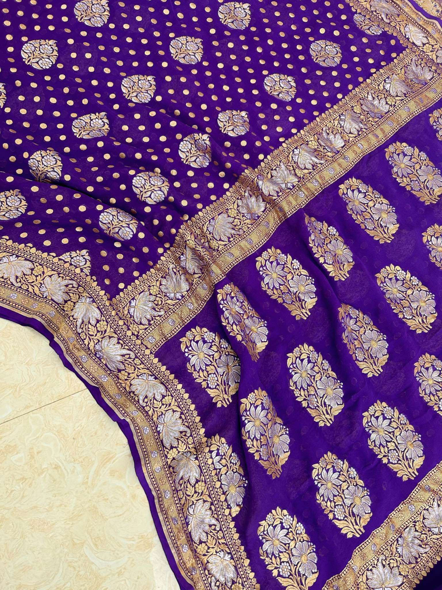 Khaddi Georgette Banarasi Saree - Sona Roopa