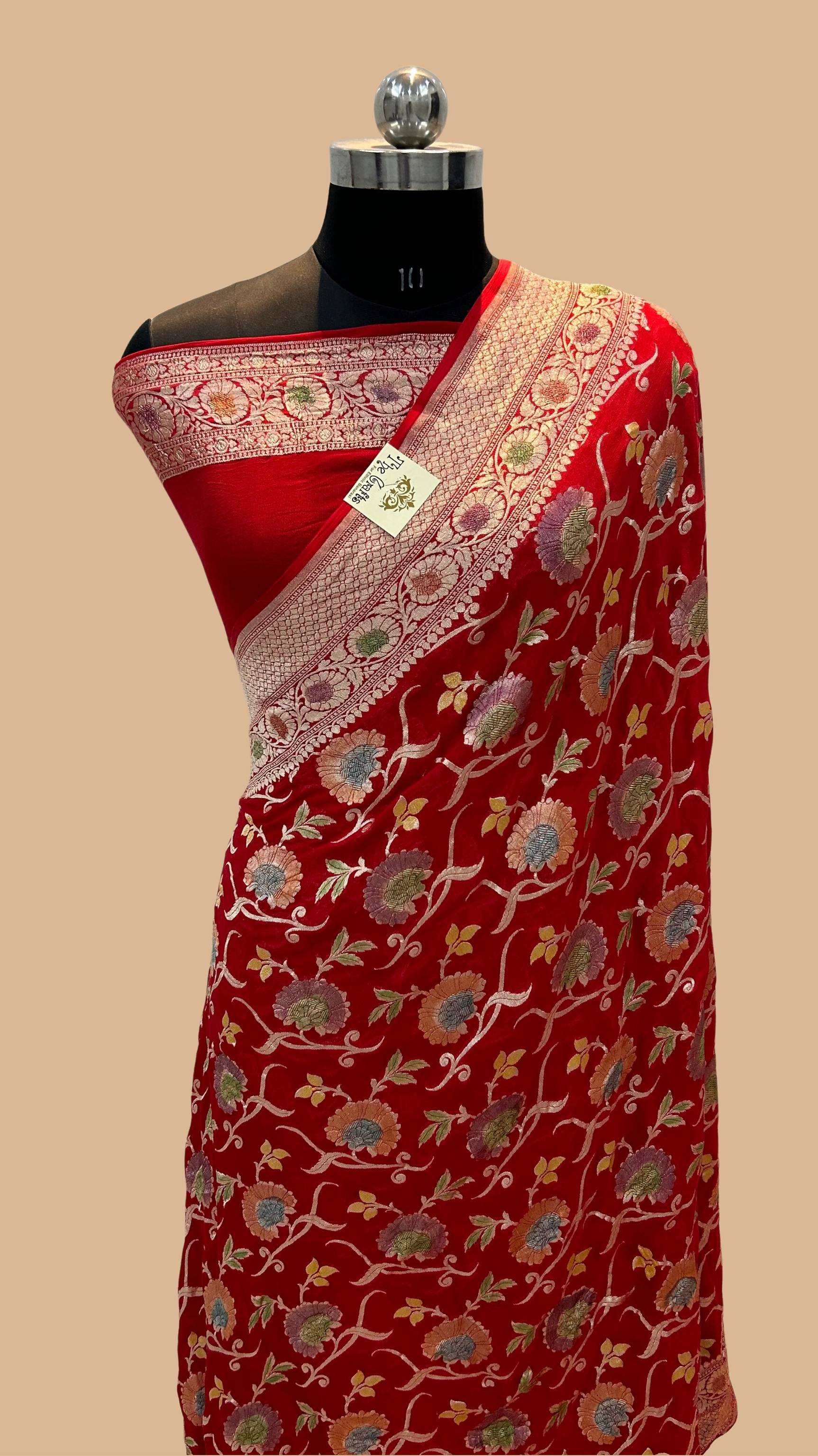 Khaddi Georgette Handloom Banarasi Saree