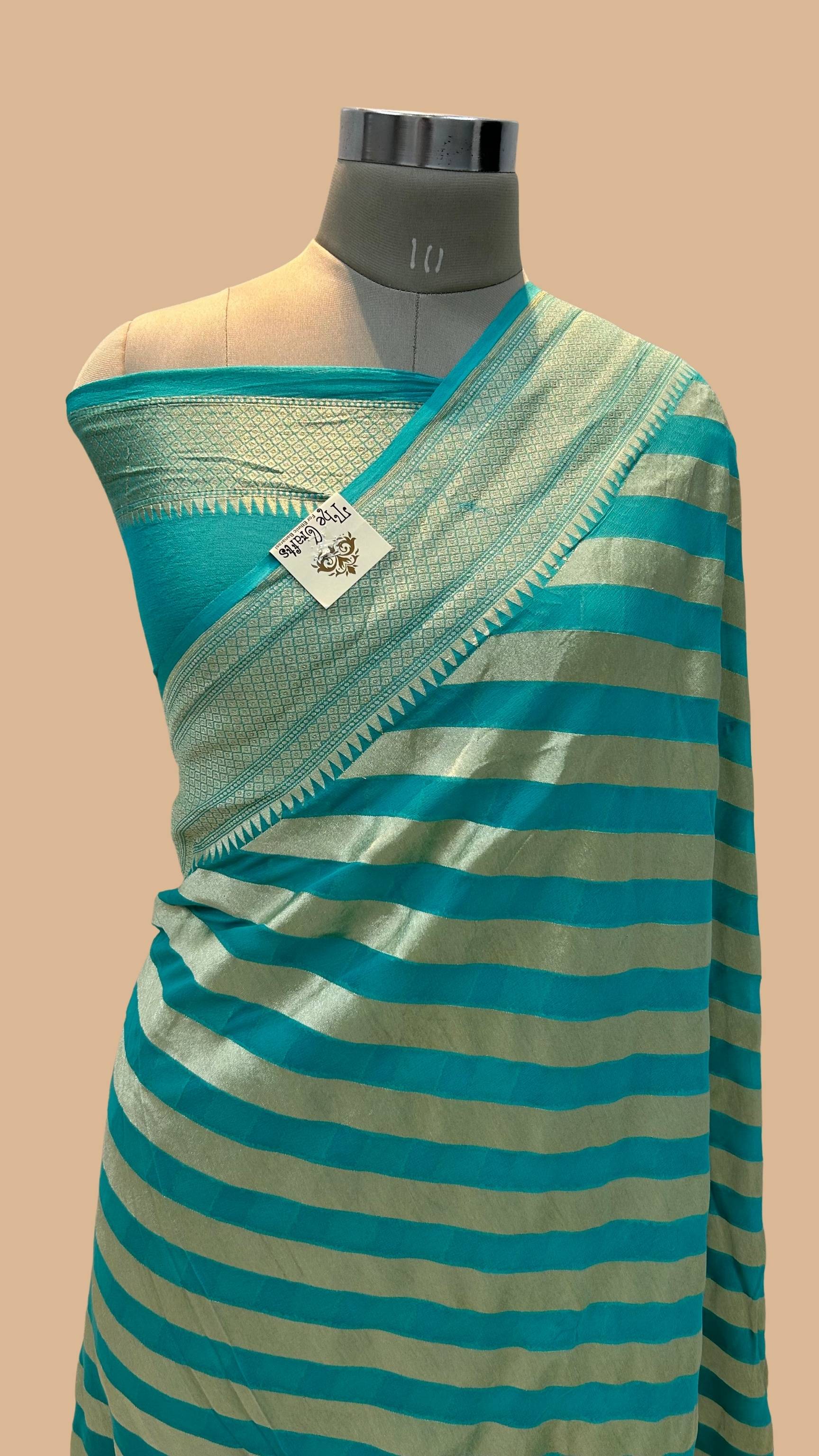 Khaddi Georgette Banarasi Saree - Water Zari