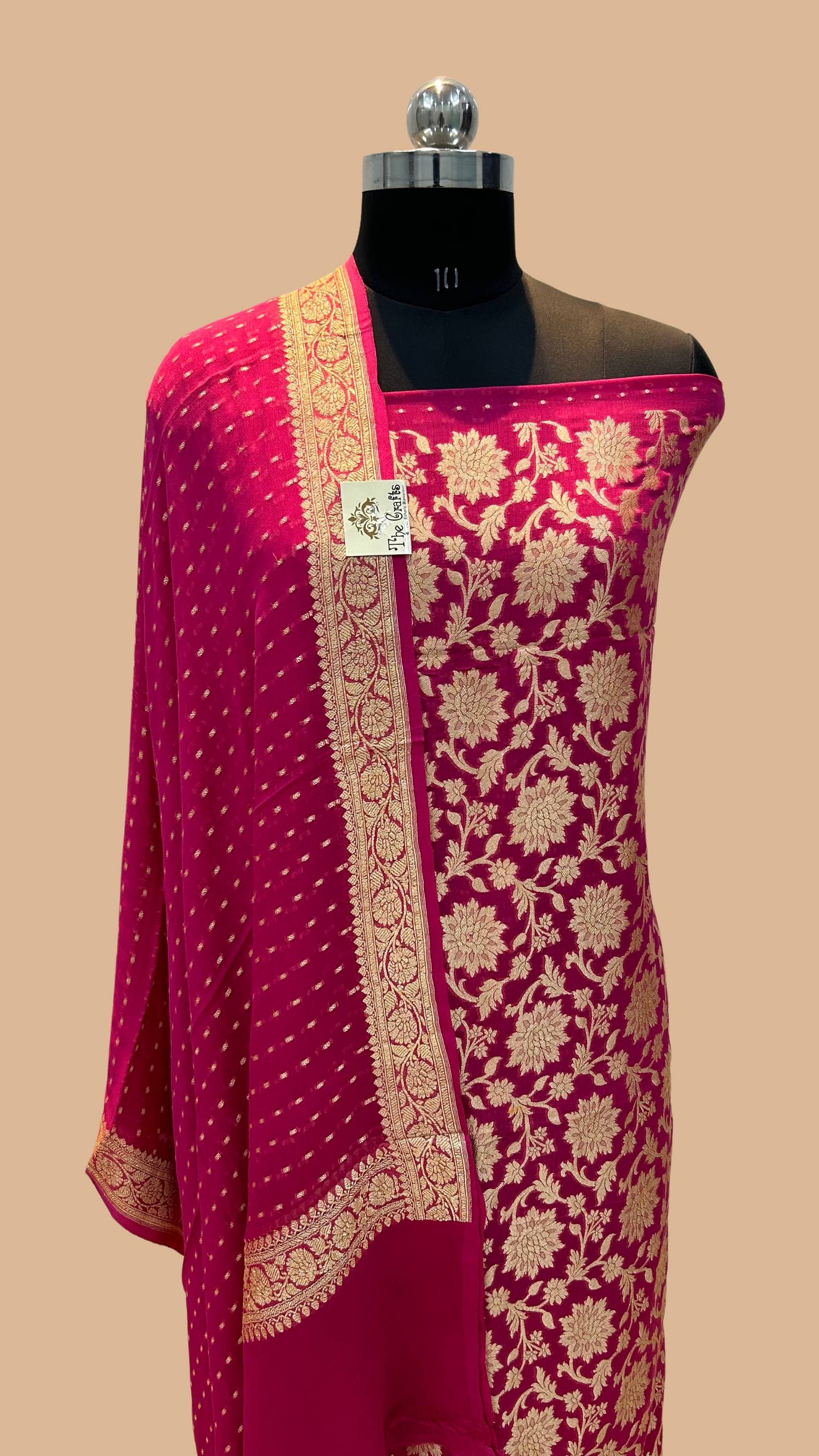 banarasi silk dress material price Khaddi Georgette Banarasi Dress Material