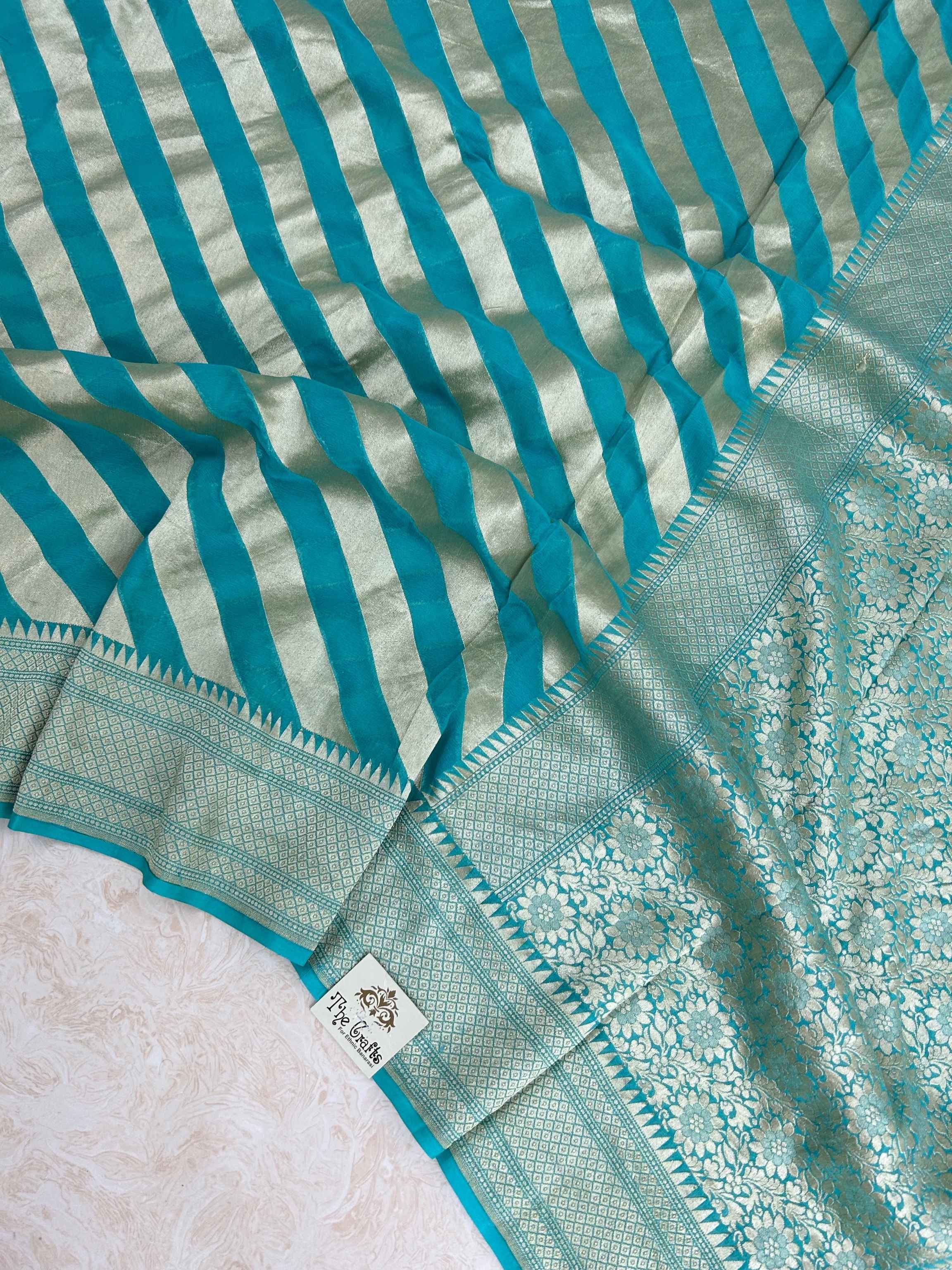 Khaddi Georgette Banarasi Saree - Water Zari