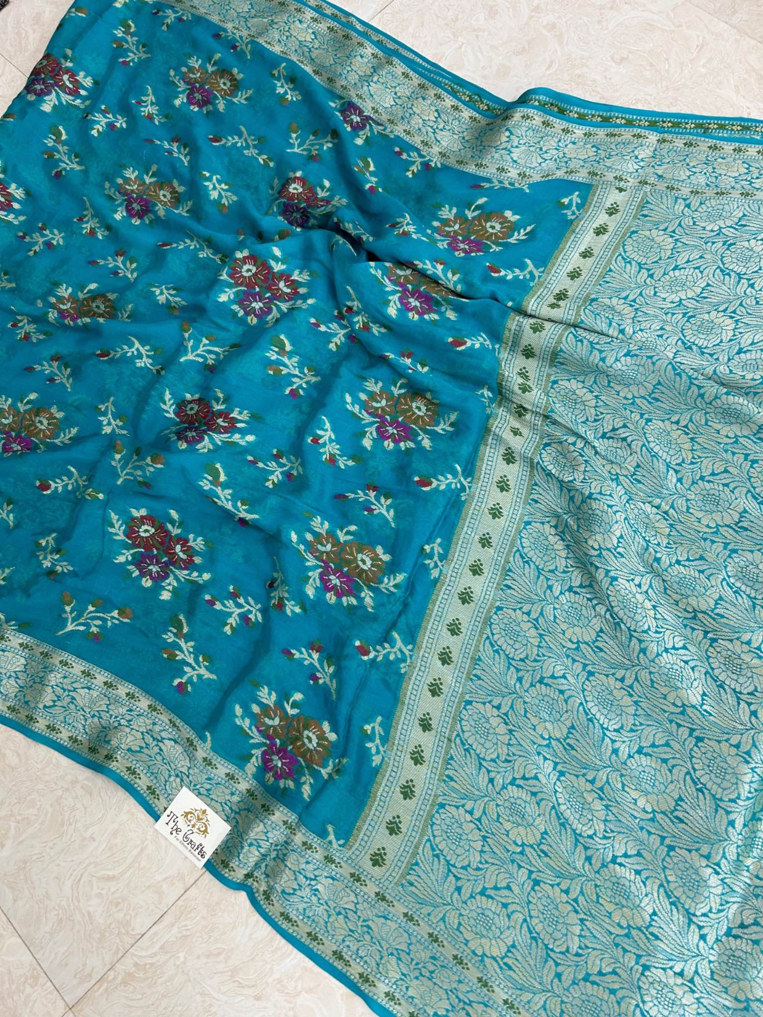 Pure Khaddi Chiffon Banarasi Saree