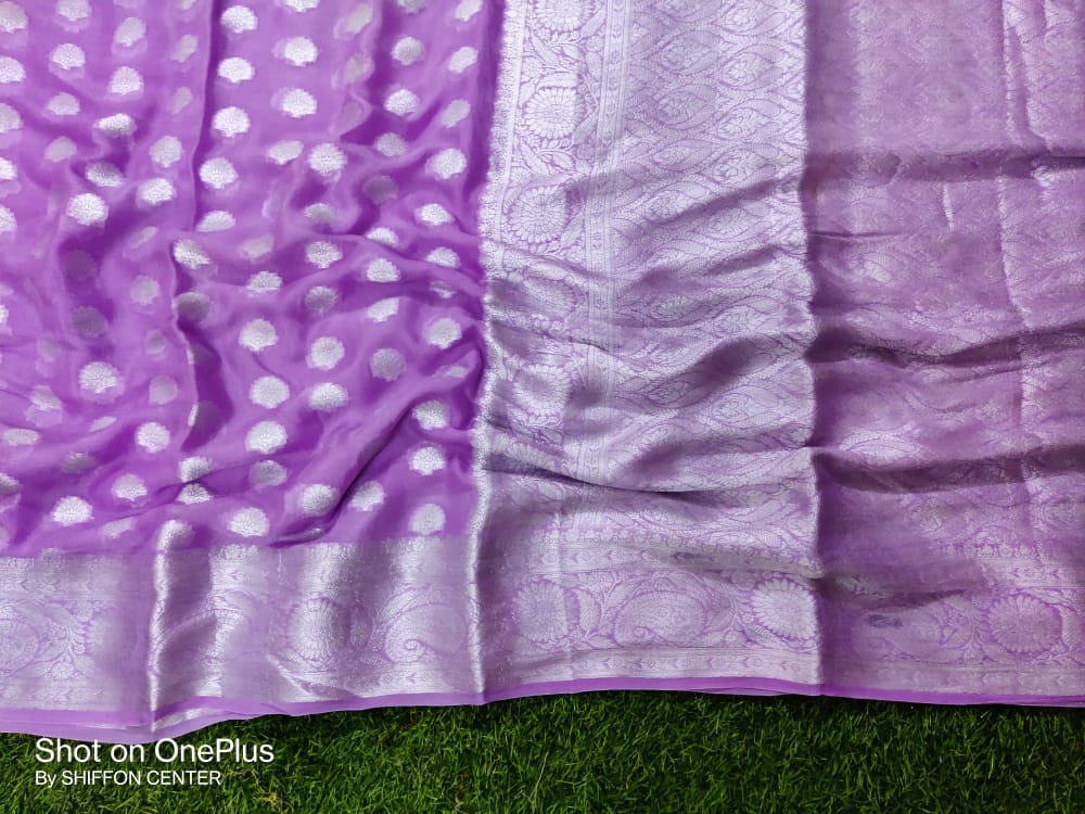 Pure Khaddi Chiffon Banarasi Saree