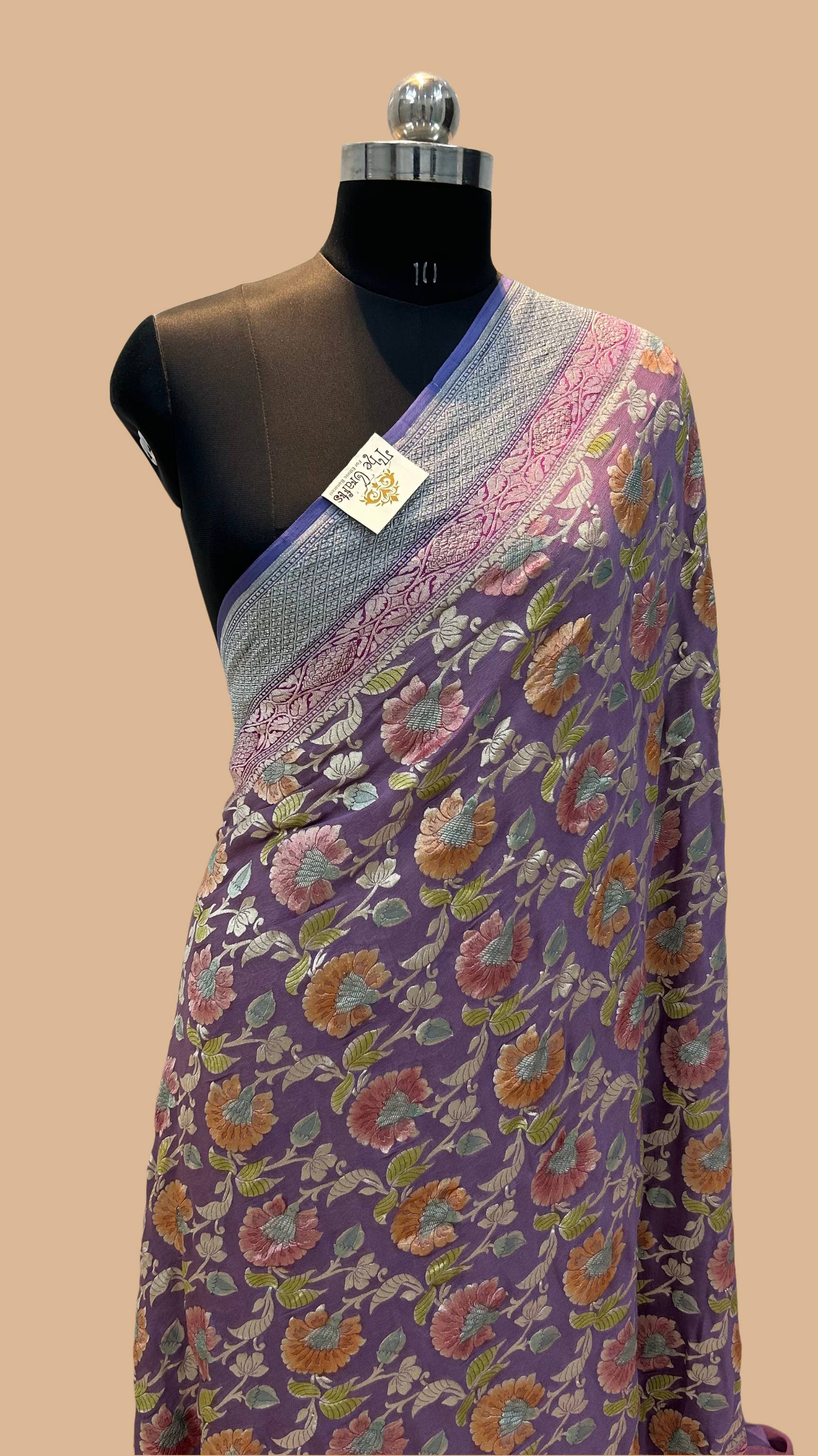 Khaddi Georgette Handloom Banarasi Saree