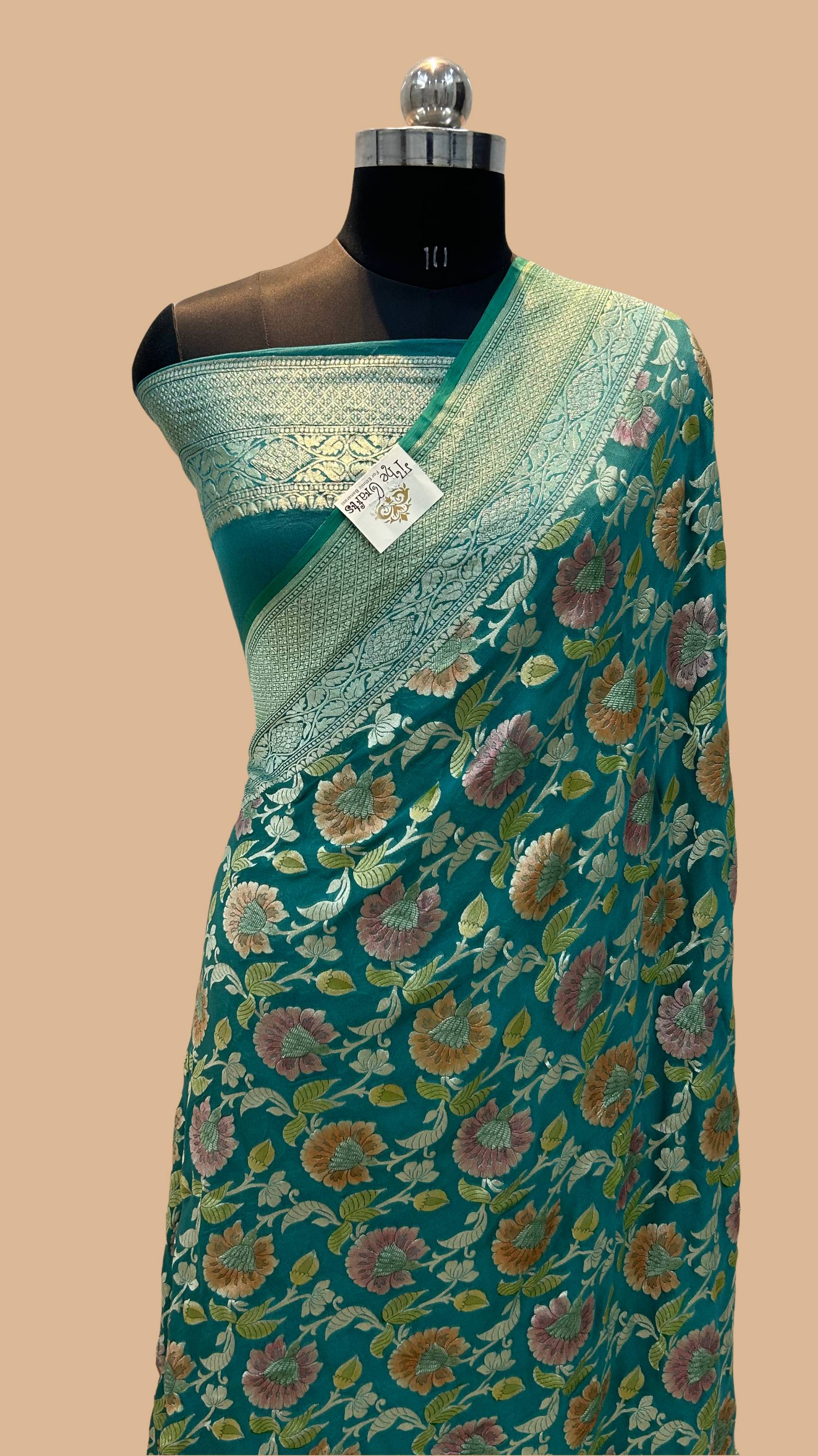 Khaddi Georgette Handloom Banarasi Saree