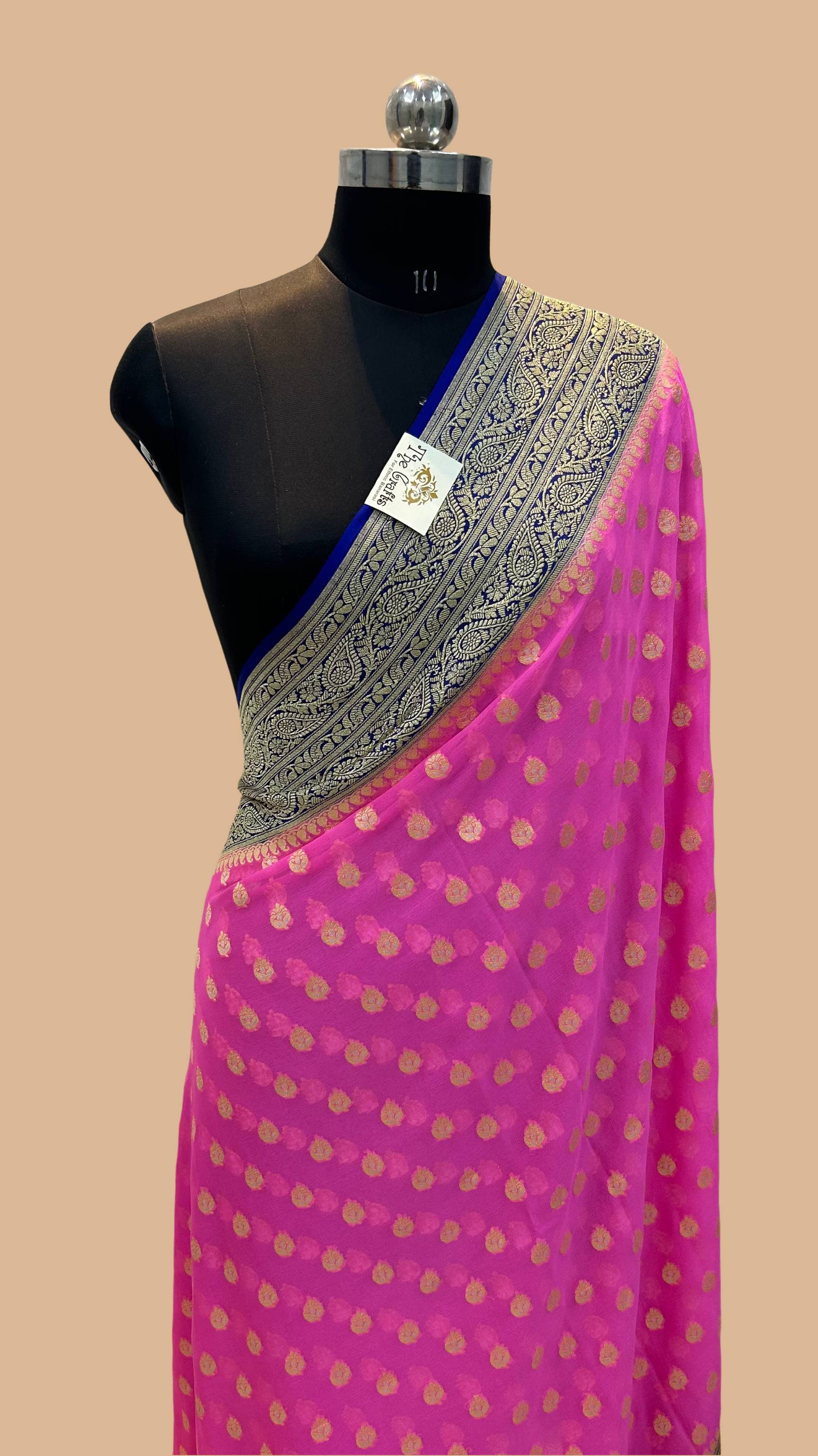 Khaddi Georgette Handloom Banarasi Saree - With sona roopa jaal work