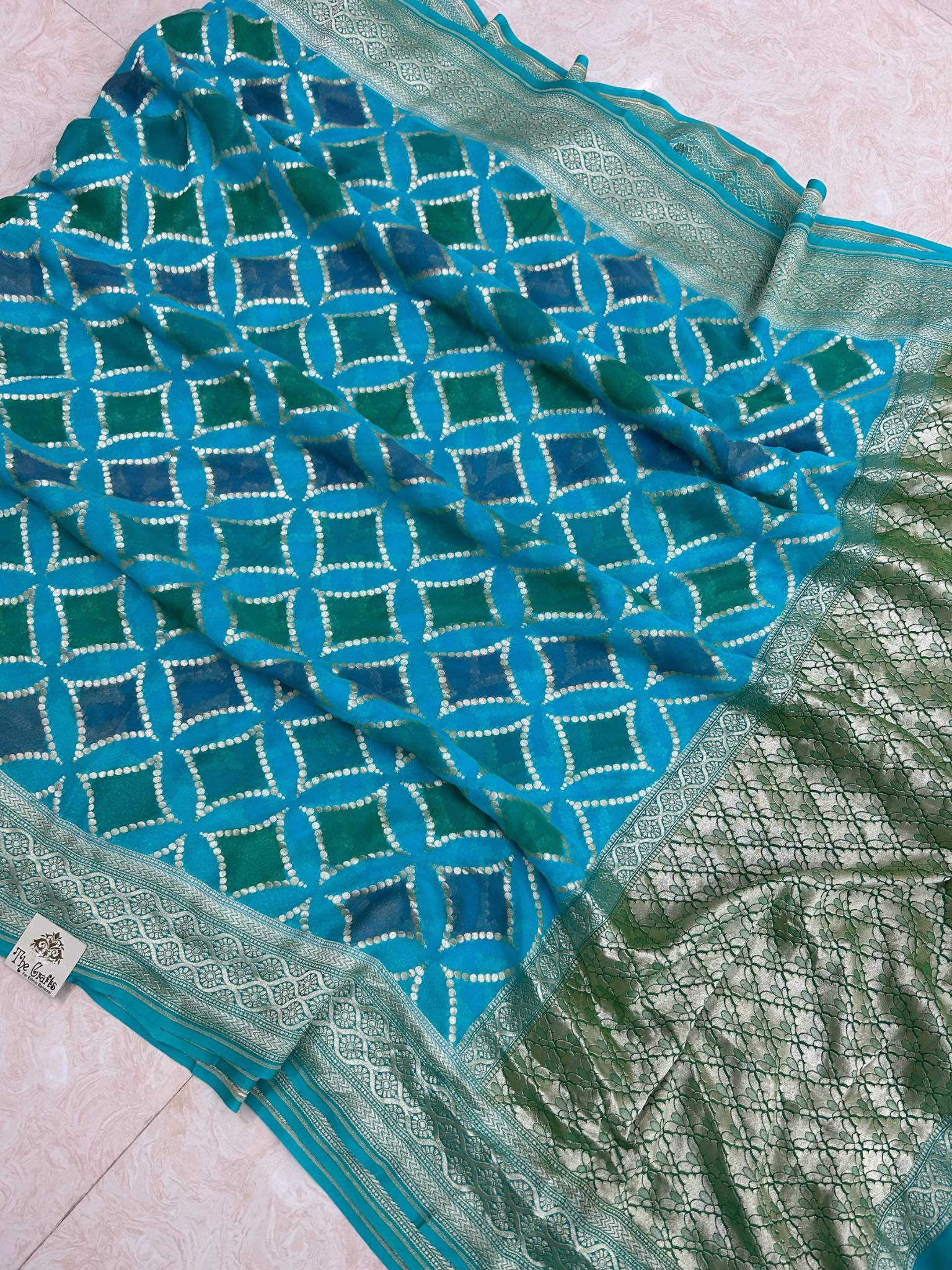 Khaddi Georgette Handloom Banarasi Saree