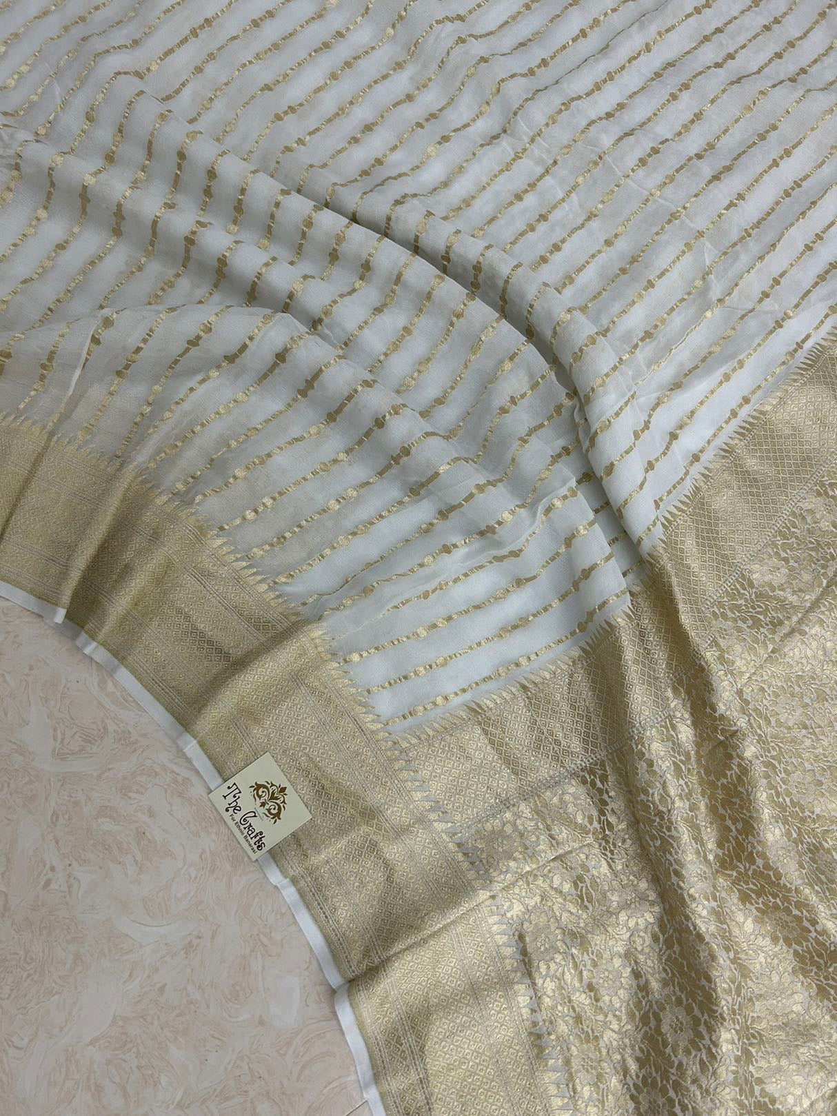 Khaddi Georgette Saree Banarasi - Water Zari