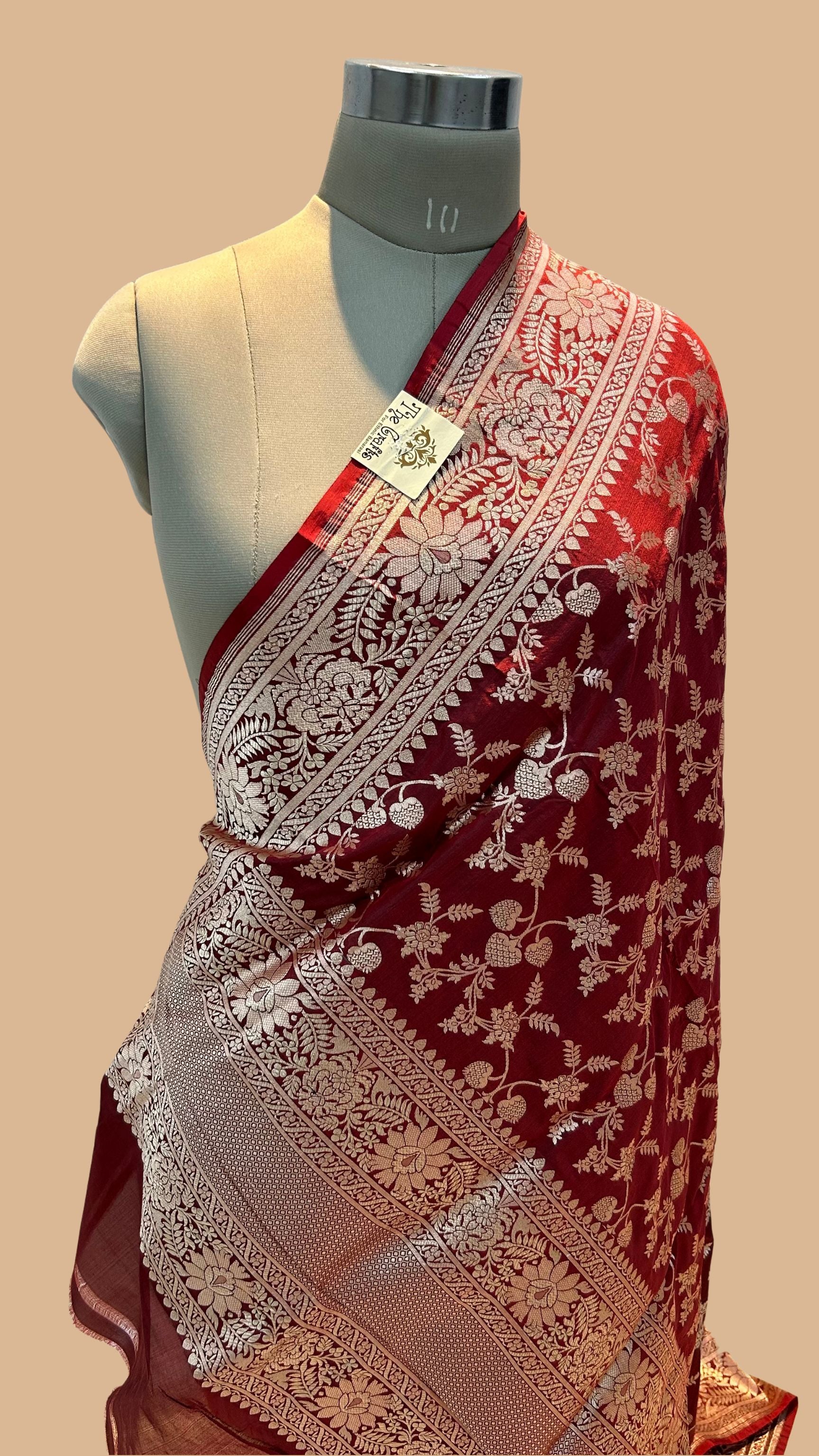 Pure Katan Silk Banarasi Handloom Dupatta