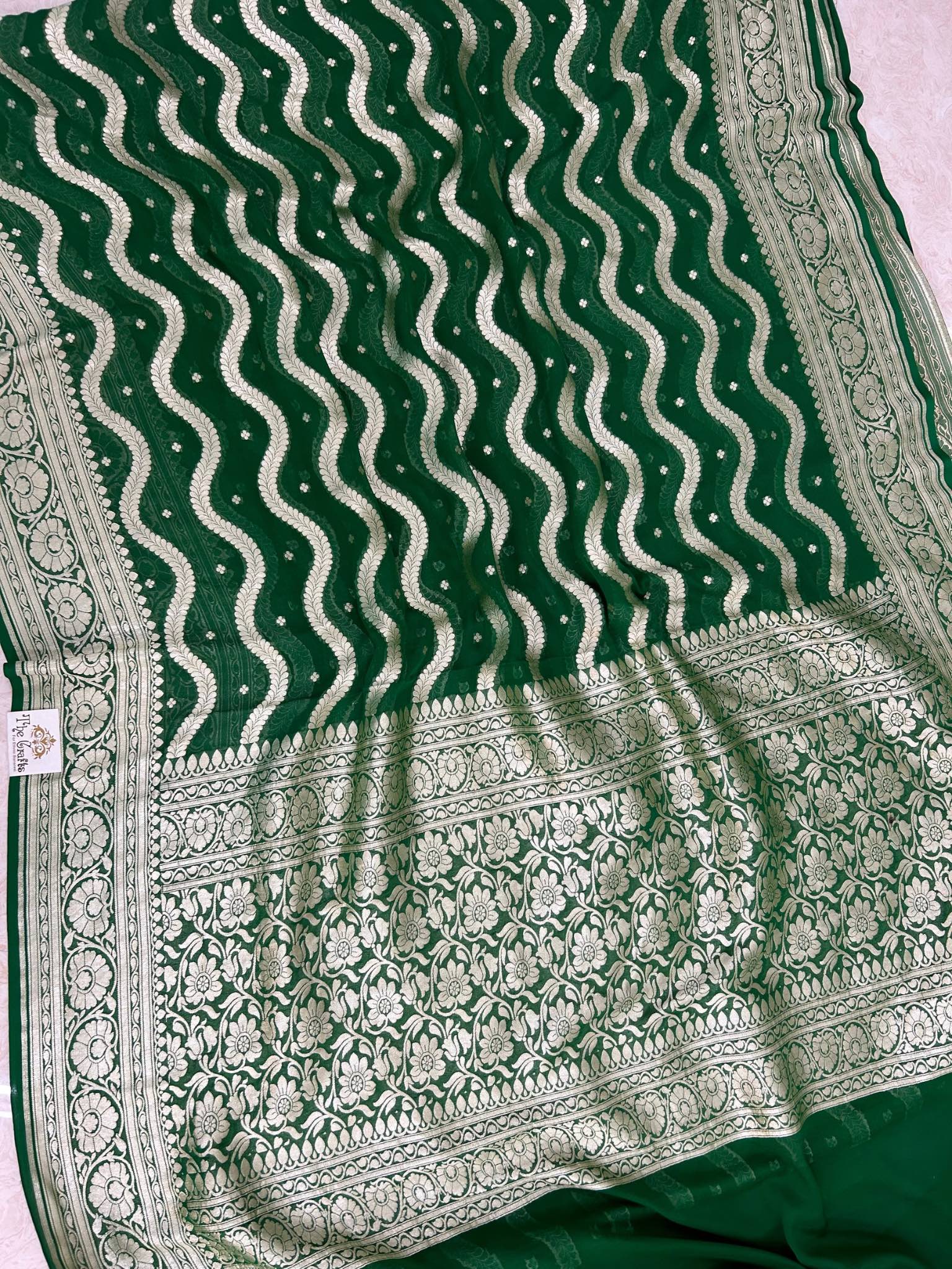 Khaddi Georgette Handloom Banarasi Saree