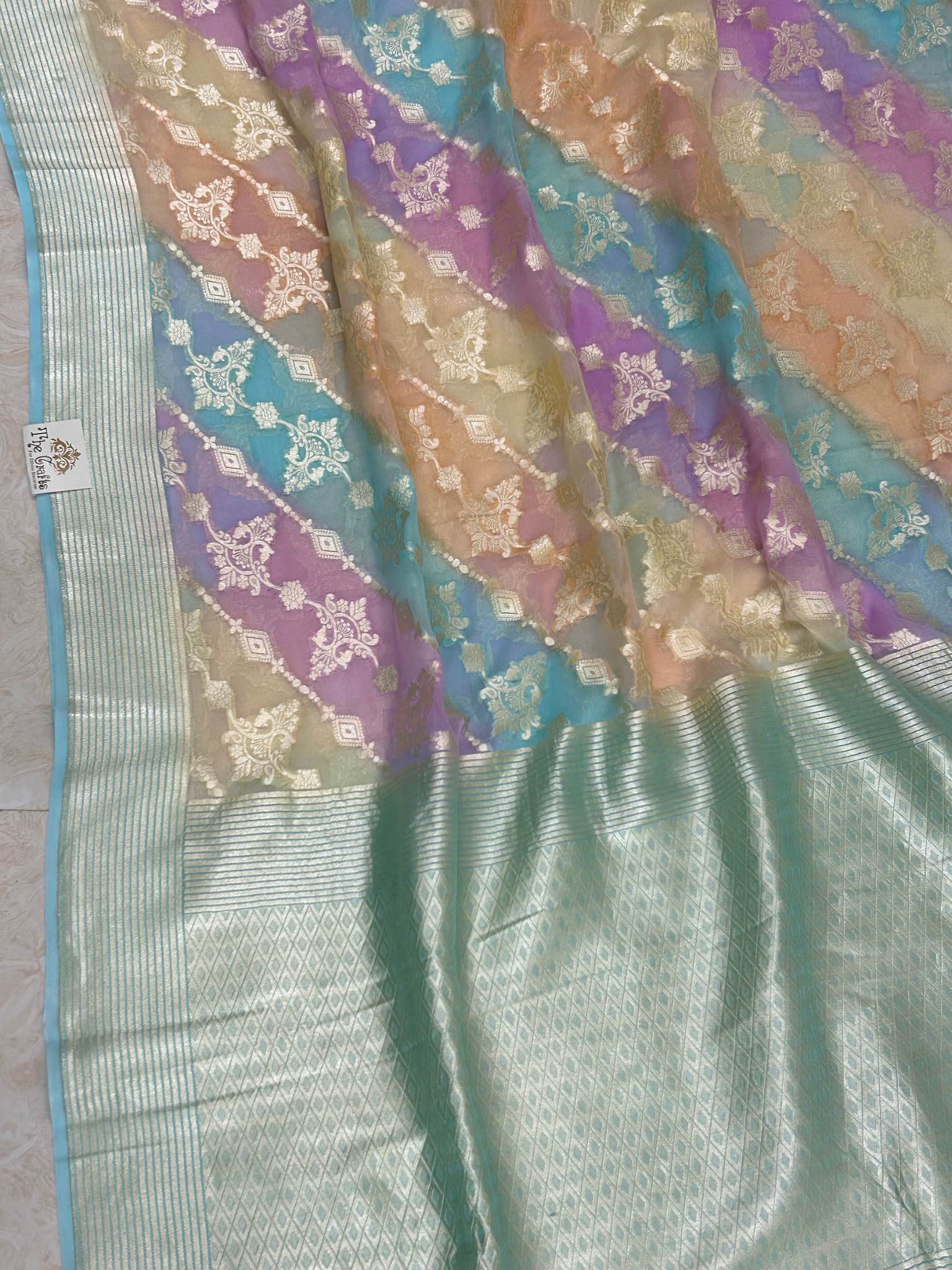 Khaddi Georgette Handloom Banarasi Saree