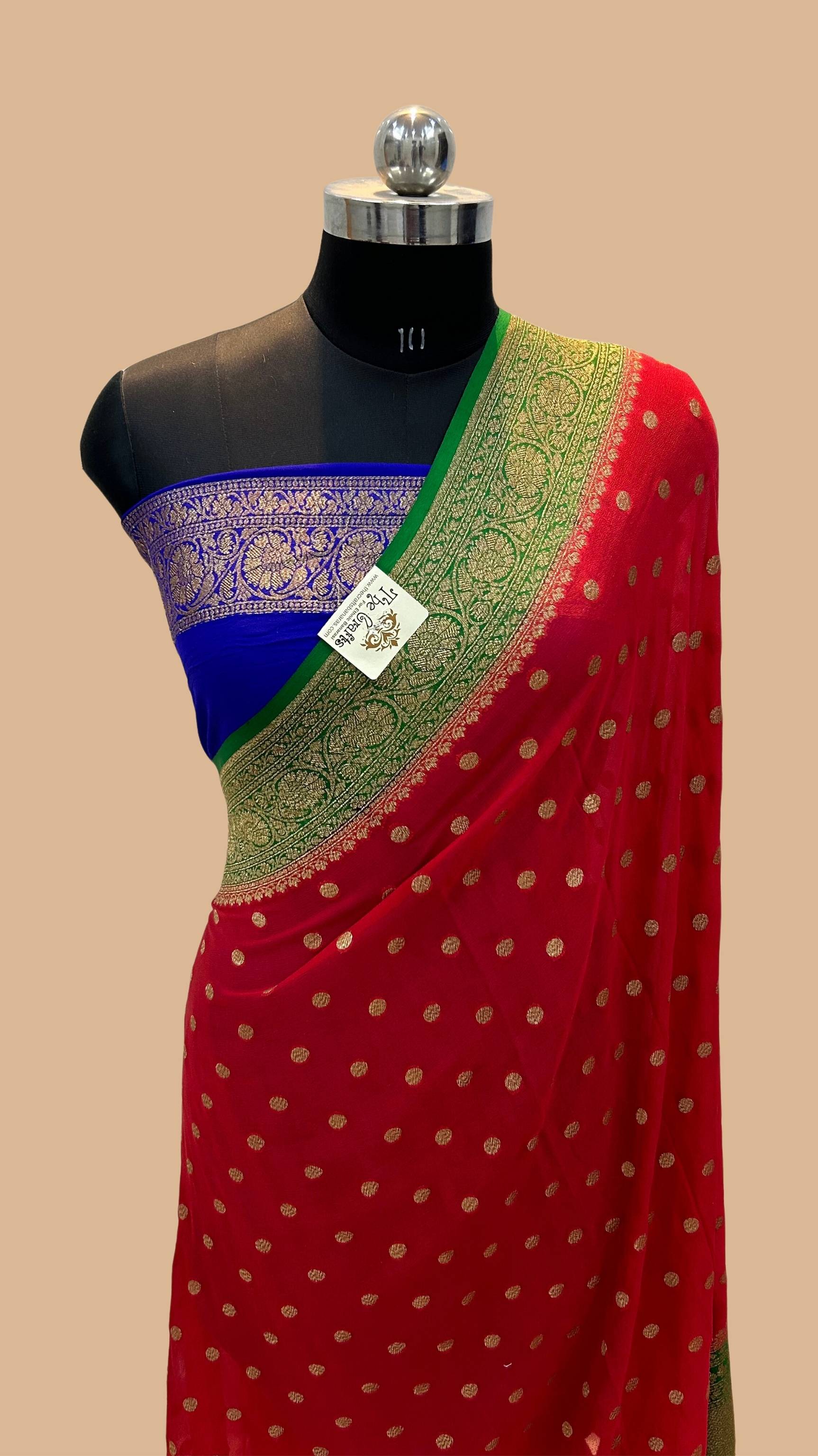 Khaddi Georgette Banarasi Saree - Antique Zari