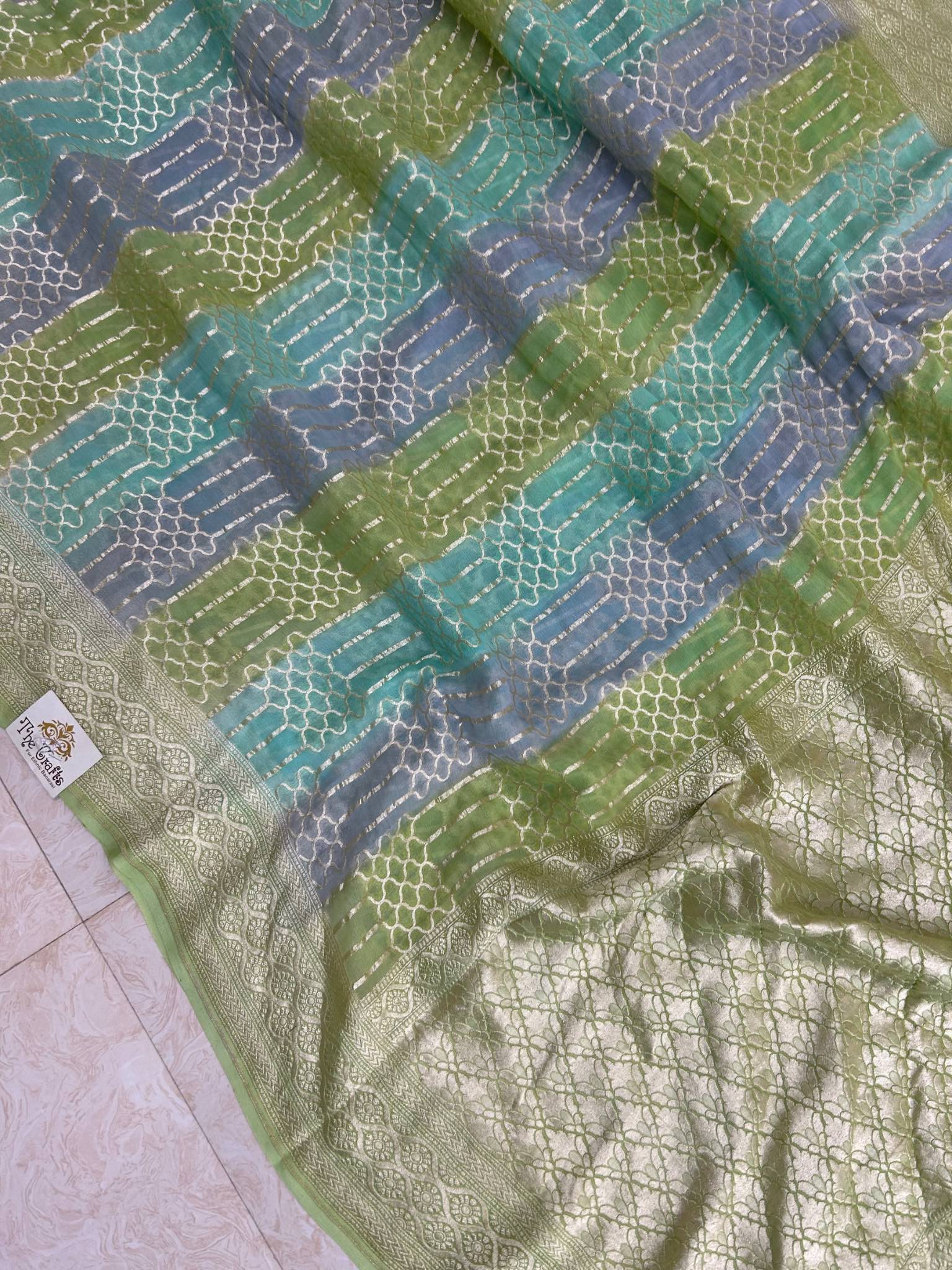 Khaddi Georgette Handloom Banarasi Saree