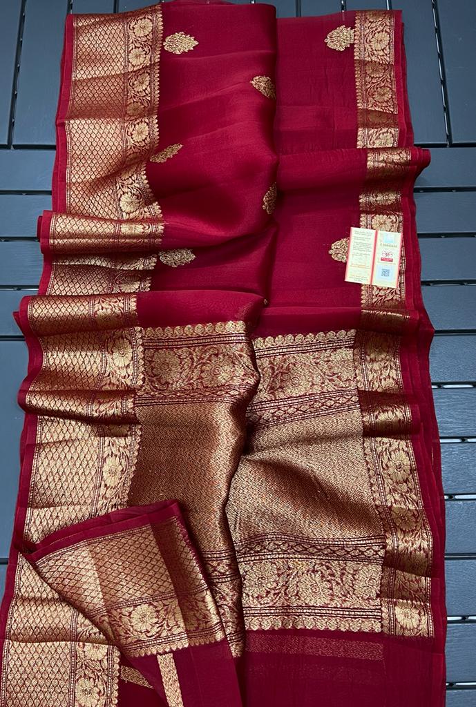 Pure Kora Silk Handloom Banarasi Saree