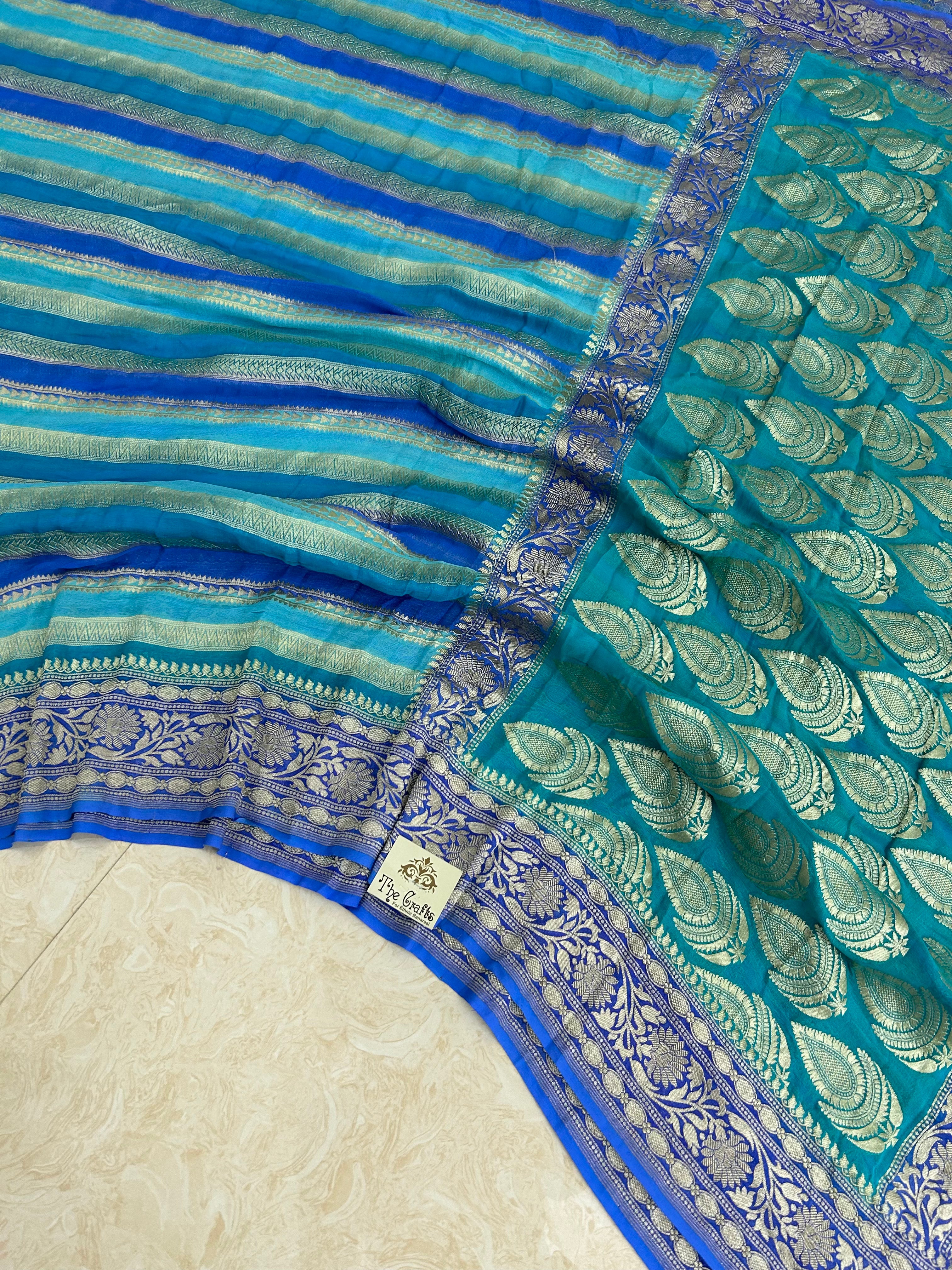 Khaddi Georgette Handloom Banarasi Saree