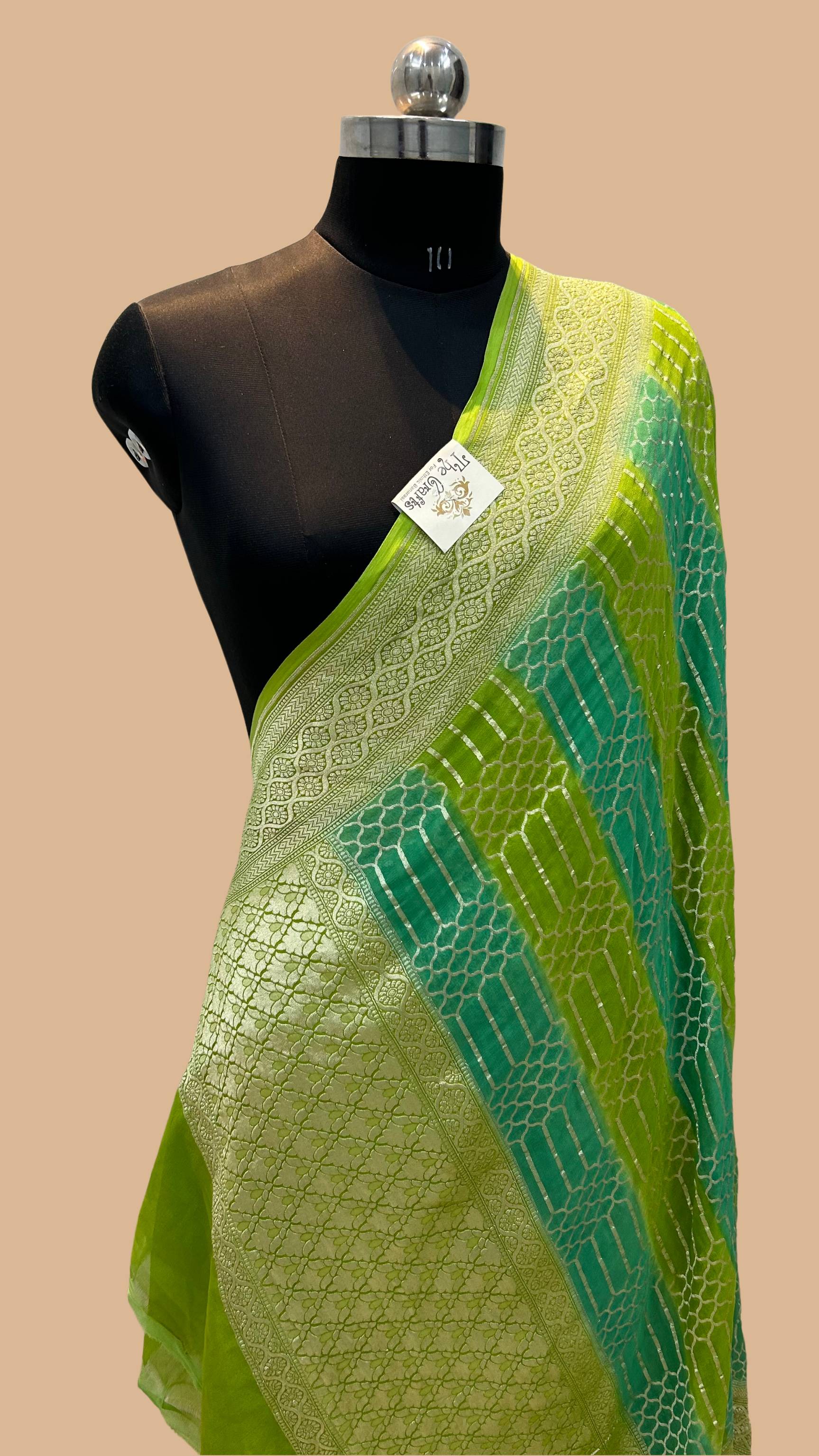 Khaddi Georgette Banarasi Dupatta - Water Zari