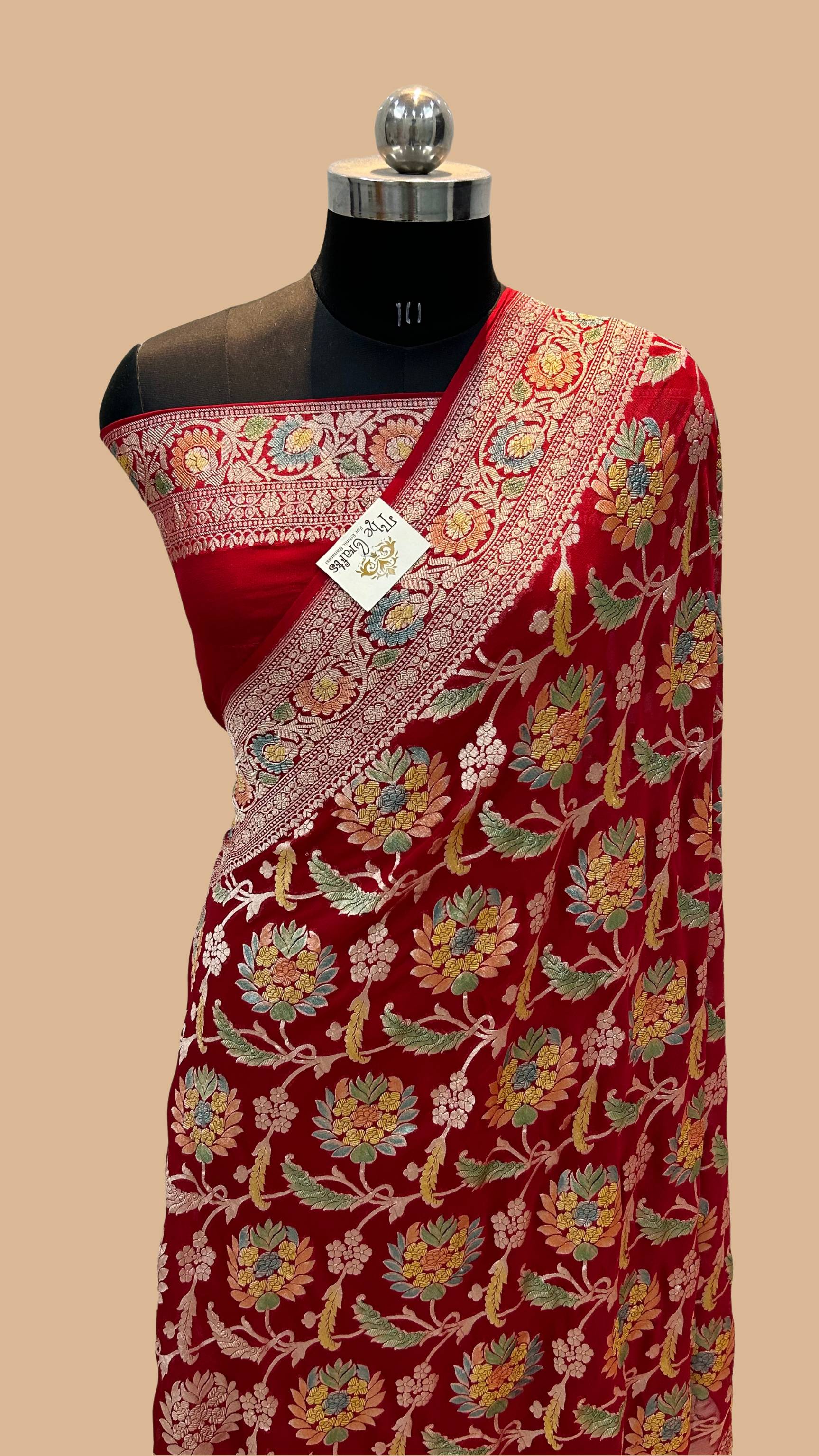 Khaddi Georgette Handloom Banarasi Saree