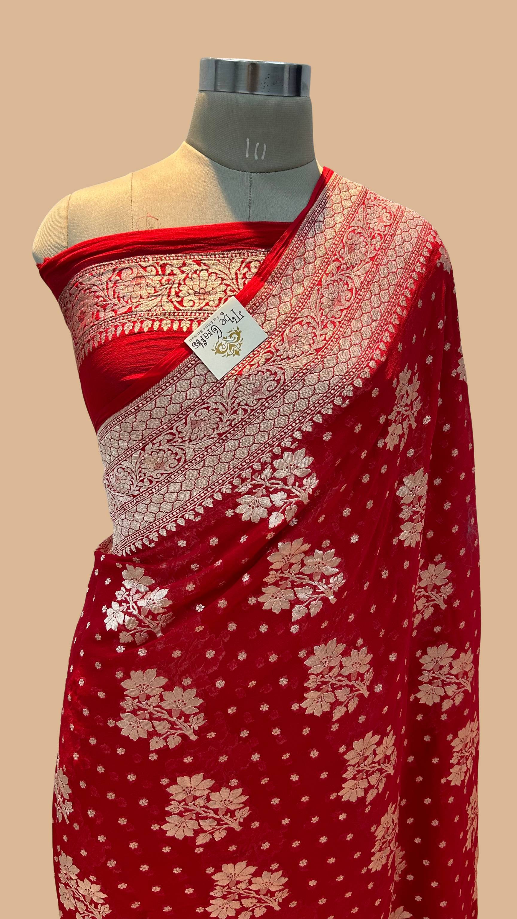 Khaddi Georgette Handloom Banarasi Saree