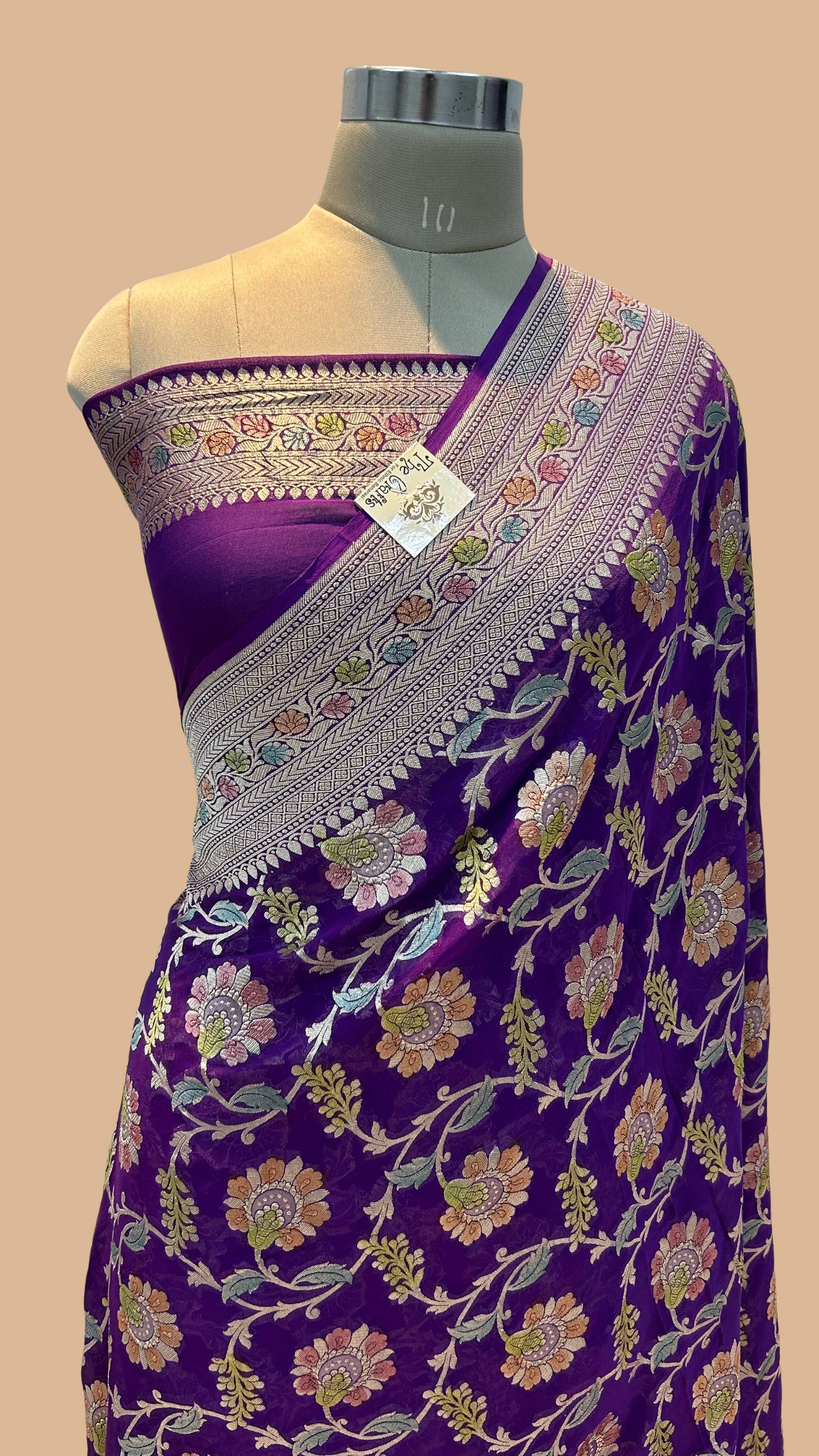 Khaddi Georgette Handloom Banarasi Saree