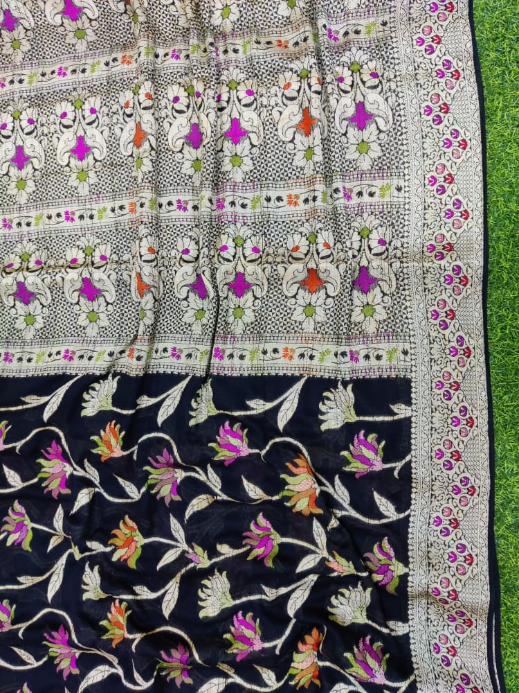 Pure Khaddi Chiffon Banarasi Saree