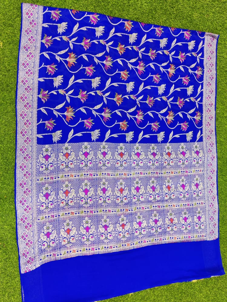 Pure Khaddi Chiffon Banarasi Saree