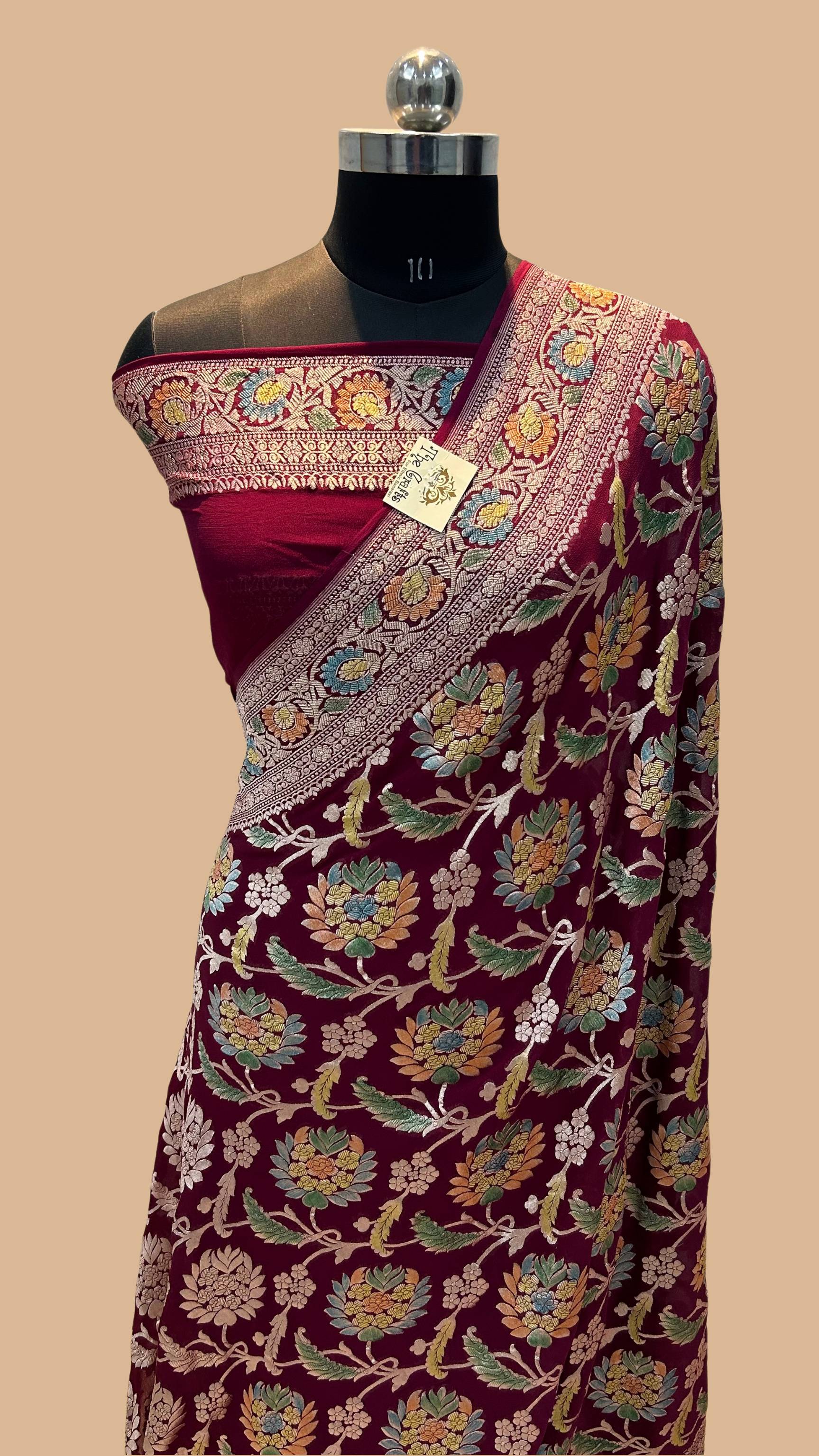 Khaddi Georgette Handloom Banarasi Saree