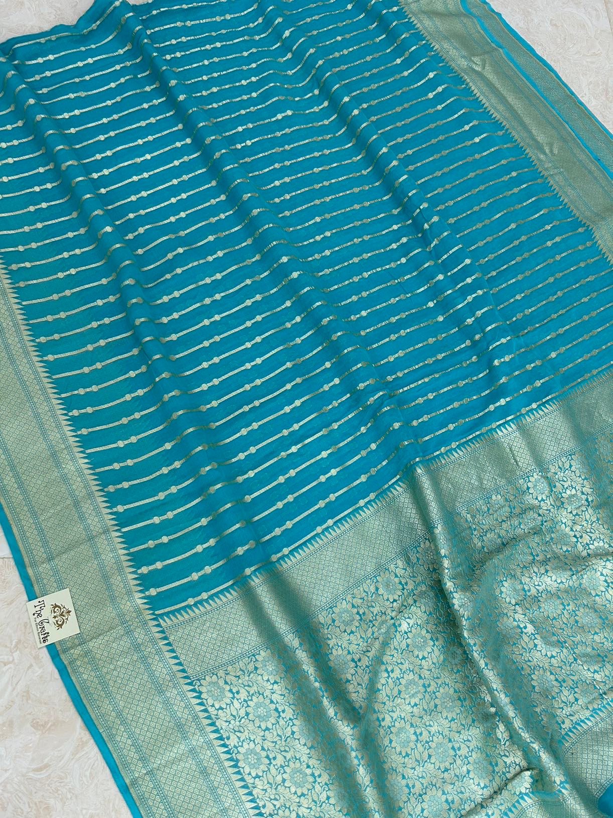 Khaddi Georgette Banarasi Saree - Water Zari