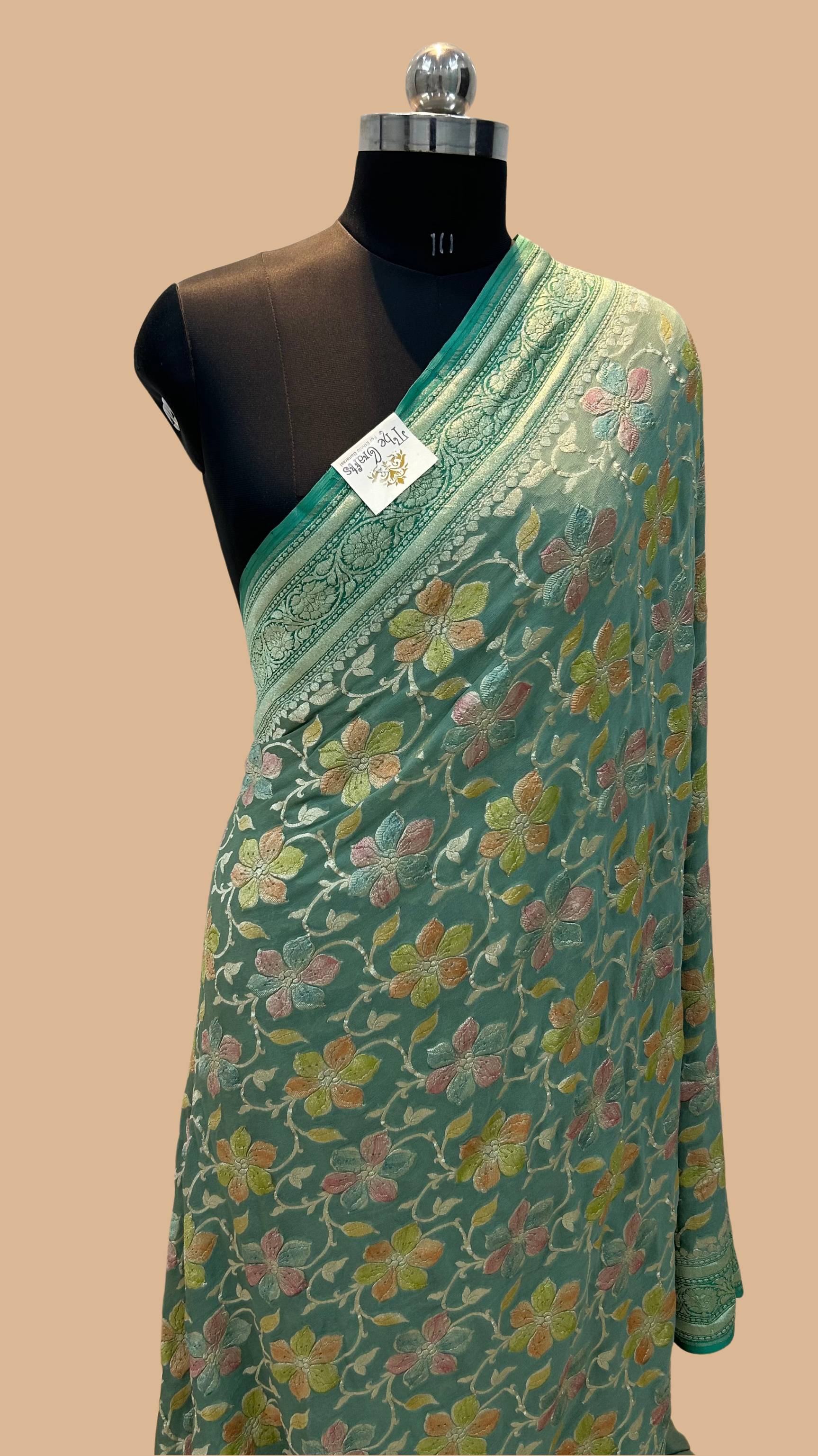 Khaddi Georgette Handloom Banarasi Saree