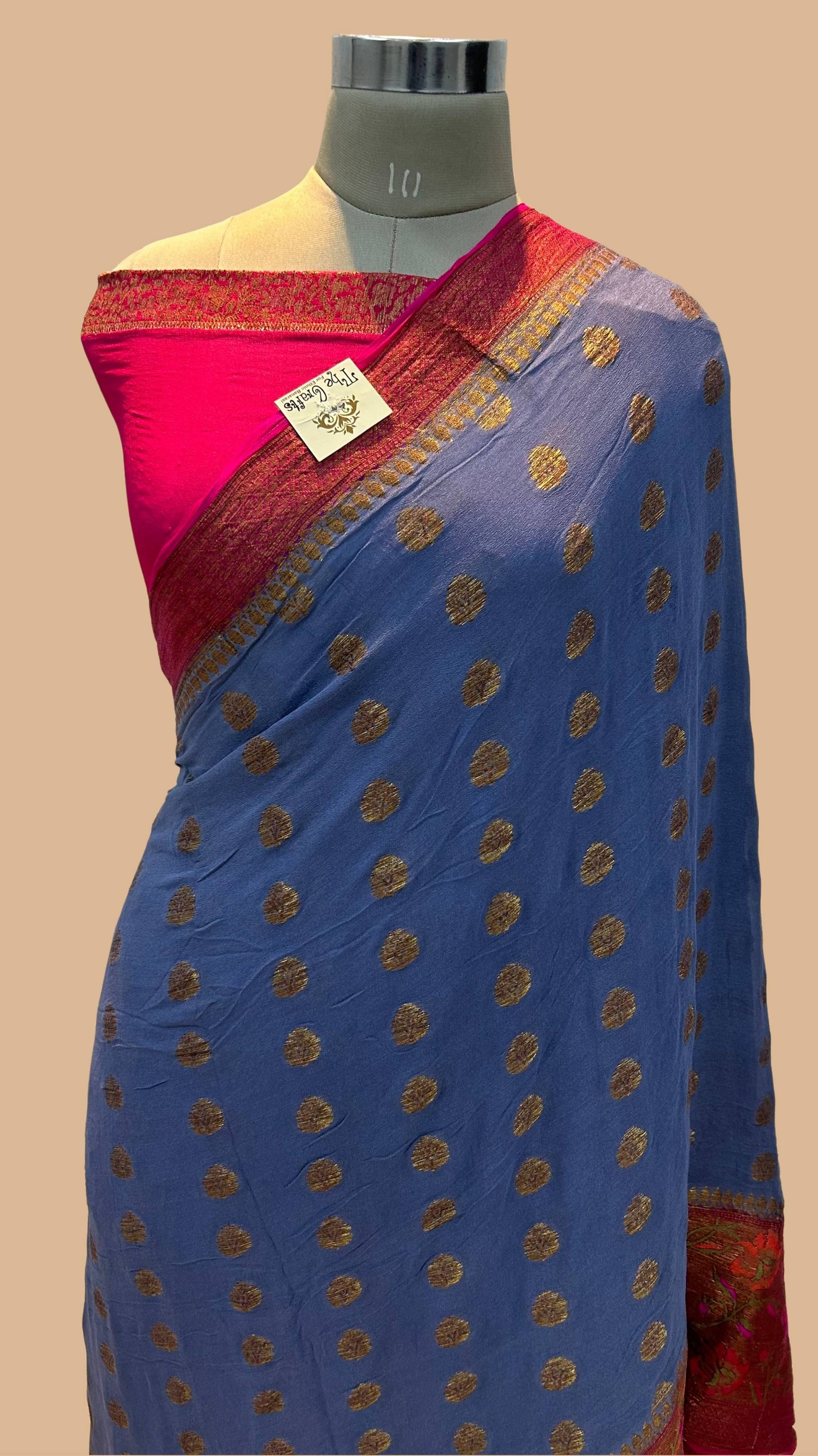 Pure Khaddi Chiffon Banarasi Saree