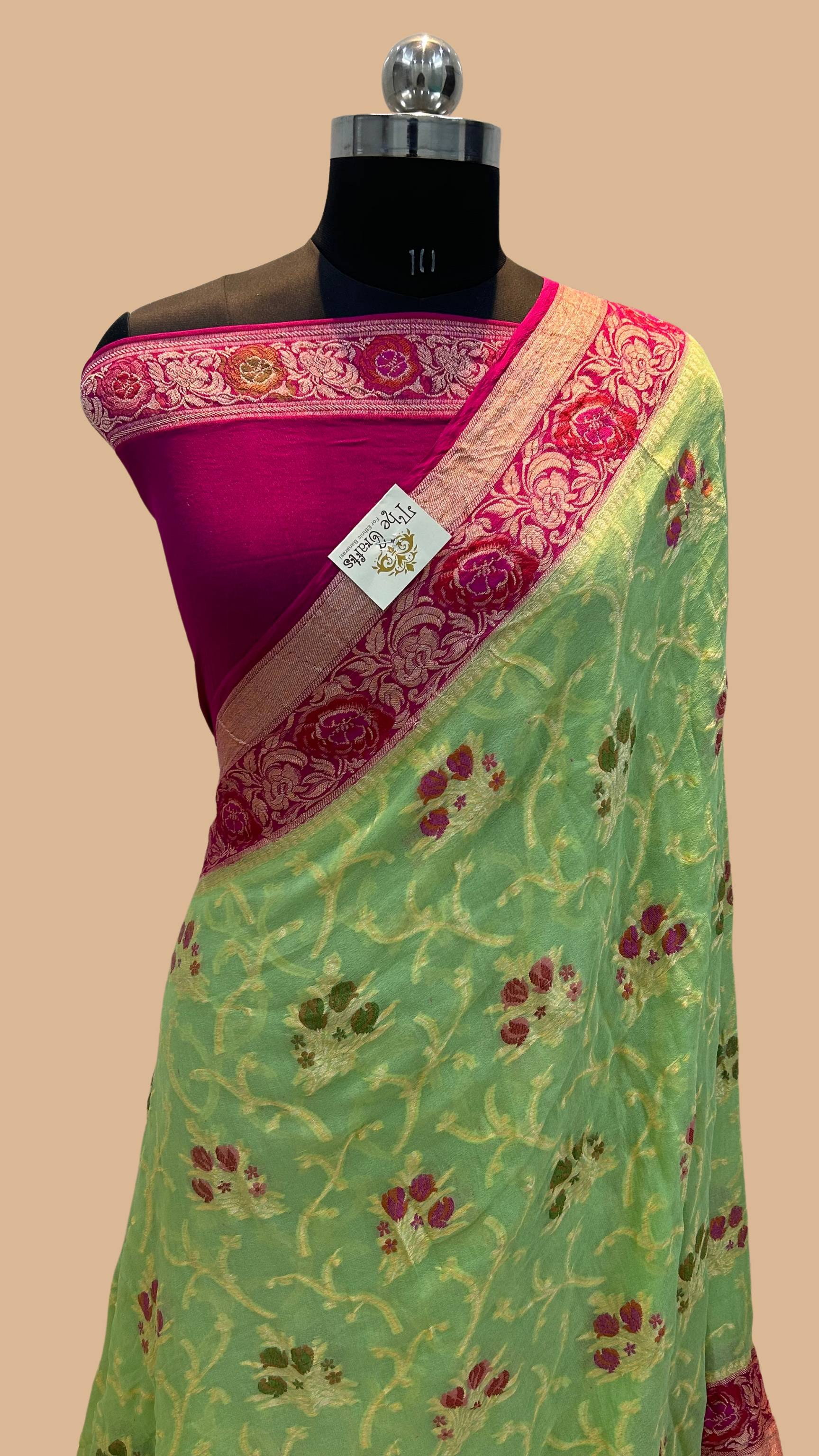 Pure Khaddi Chiffon Banarasi Saree