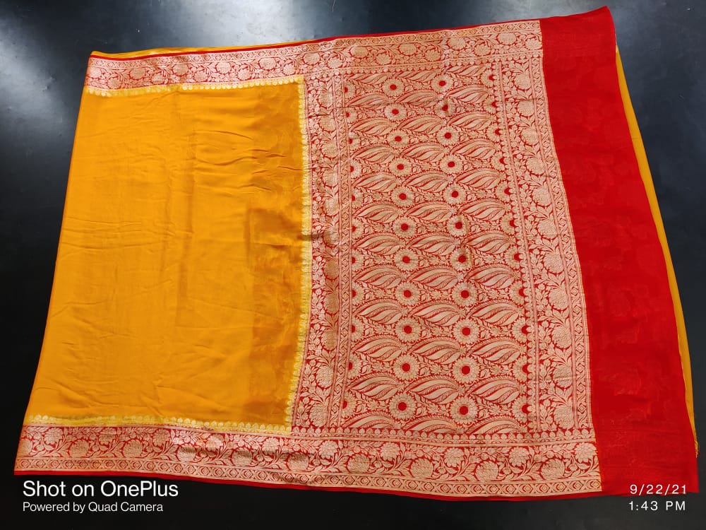 Pure Khaddi Chiffon Banarasi Saree