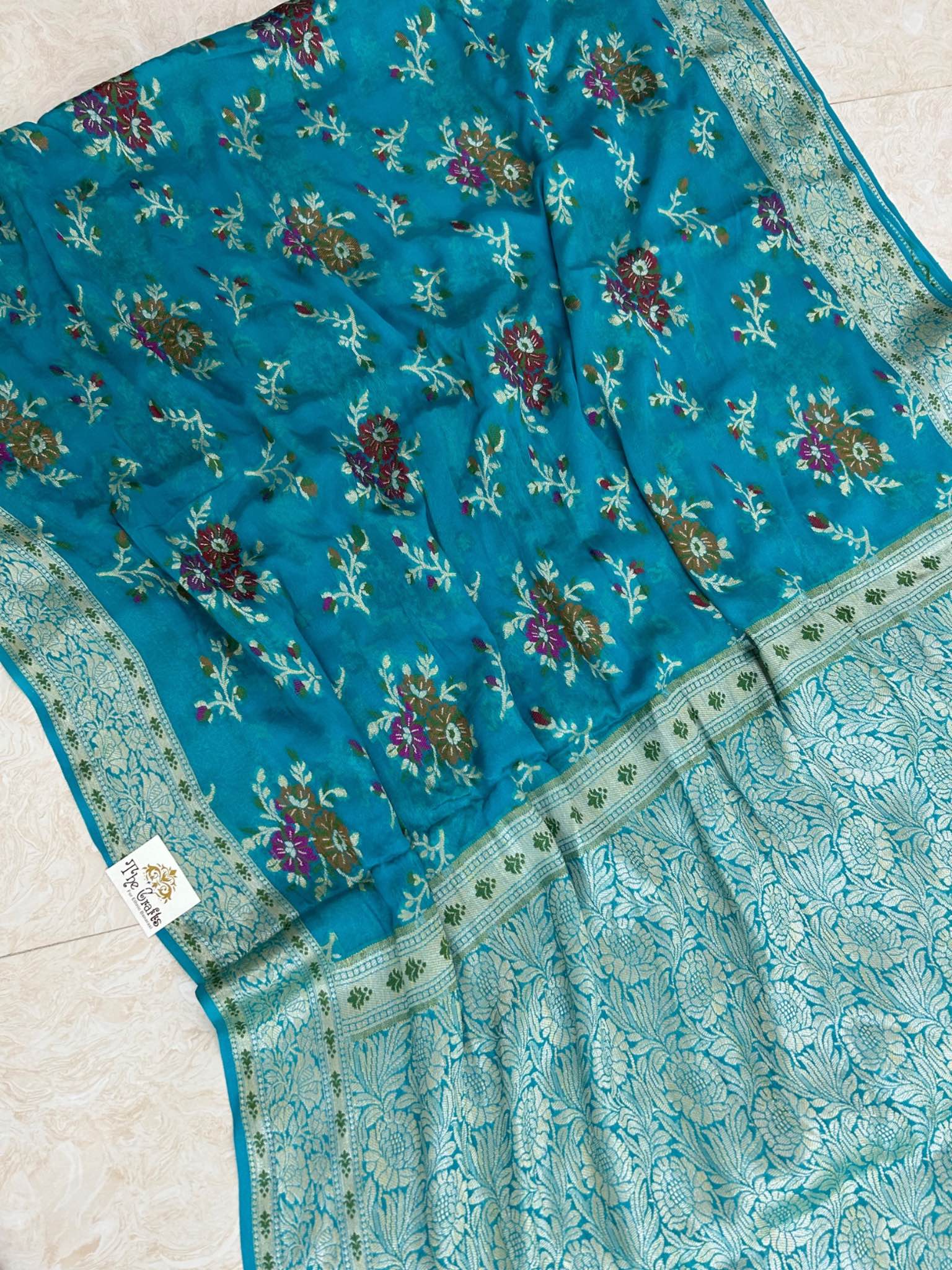 Pure Khaddi Chiffon Banarasi Saree