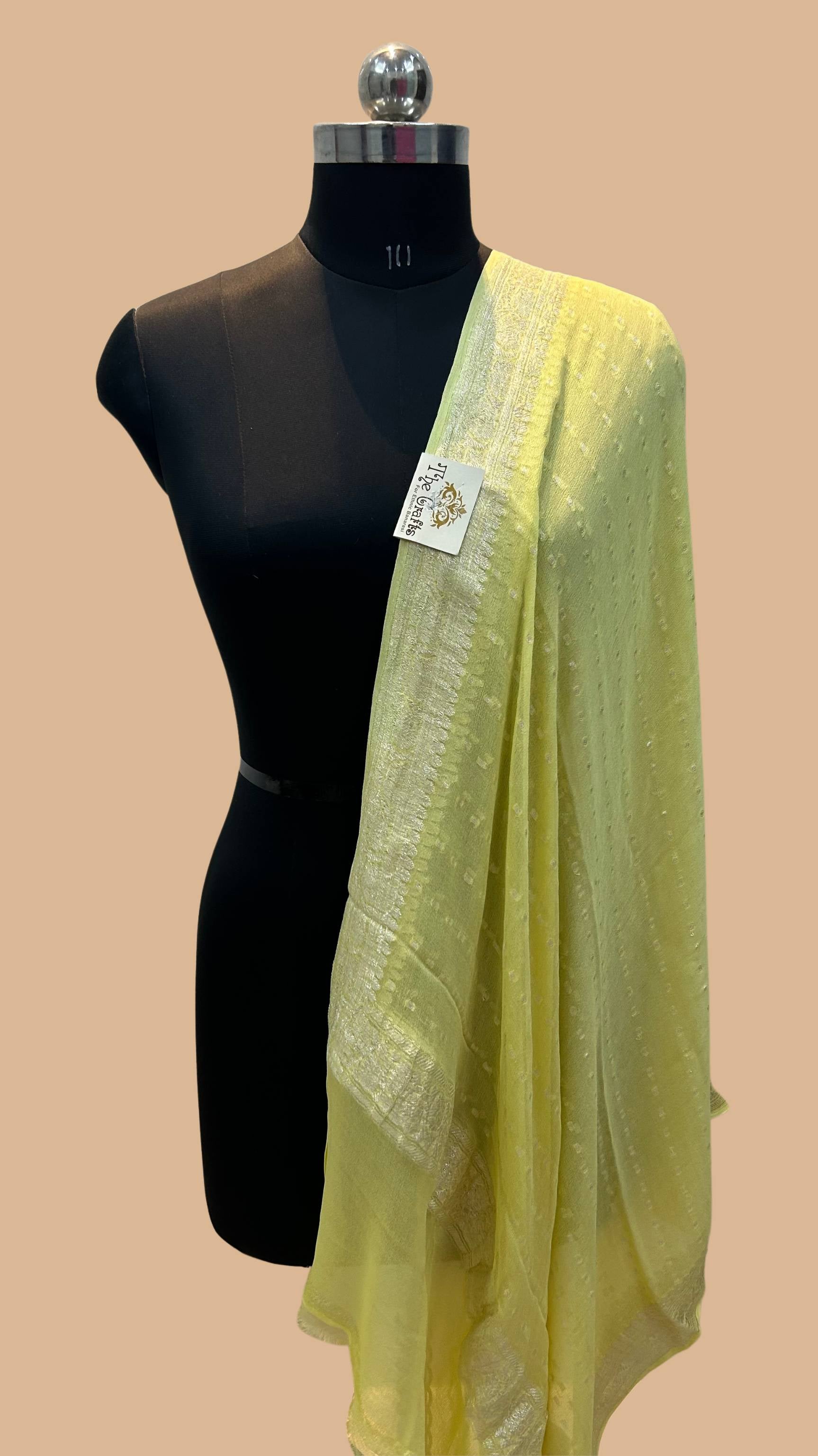 Pure Georgette Banarasi Dupatta - silver zari