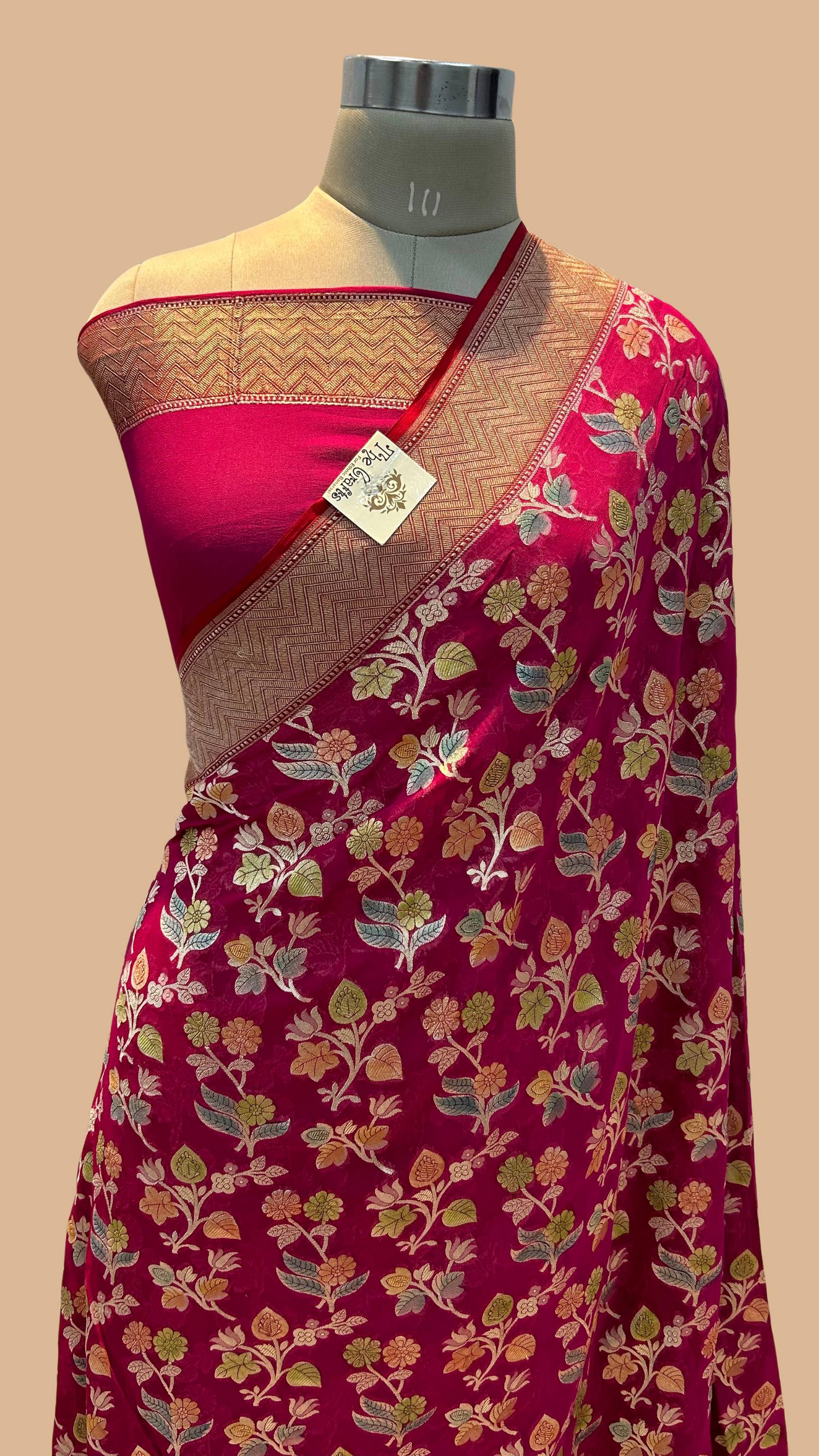 Khaddi Georgette Handloom Banarasi Saree