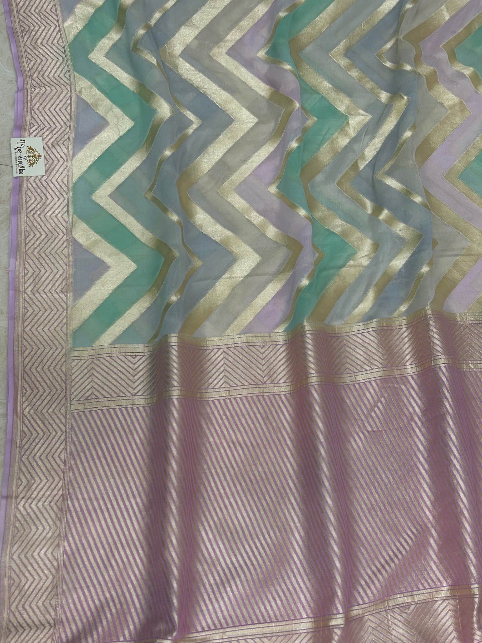 Khaddi Georgette Handloom Banarasi Saree